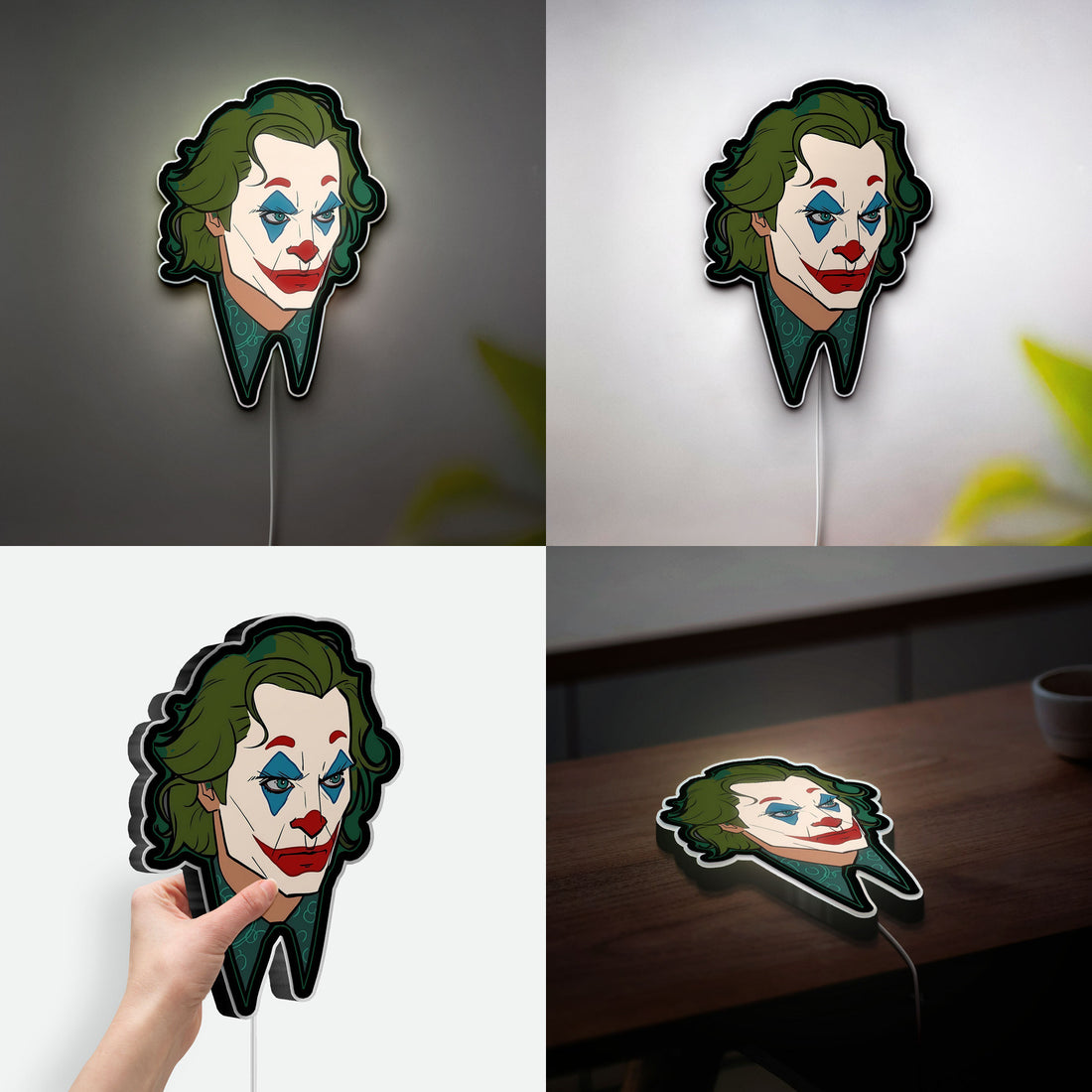 Joker Art 3D Light Box - Creepy Smile LED Night Light, Batman Villain Decor for Movie Fans, Unique Gift for DC Comics Lovers 