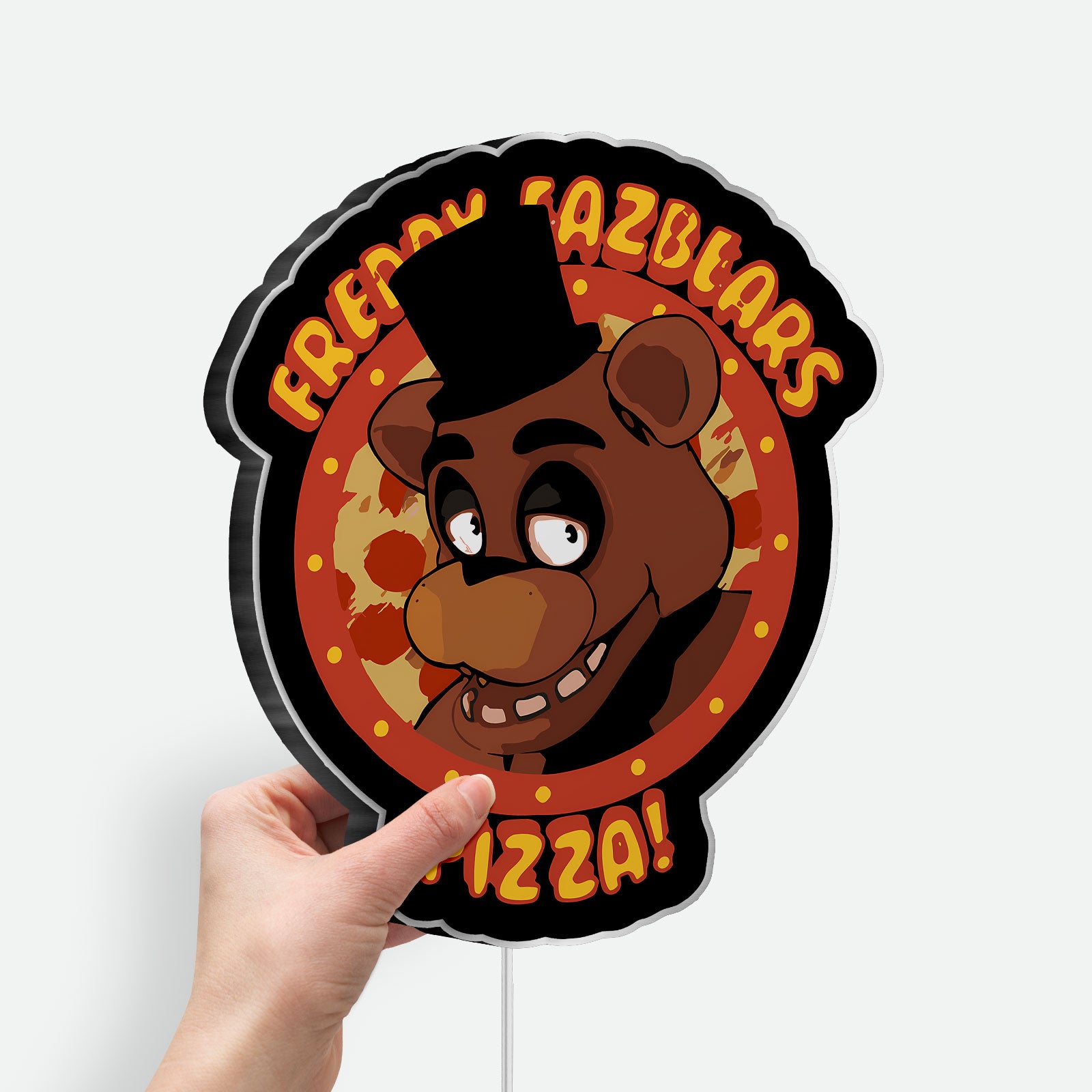 FNAF Freddy Fazbear 3D Light Box - Five Nights at Freddy's Glow Decor, Horror Game LED Night Light for Fans 