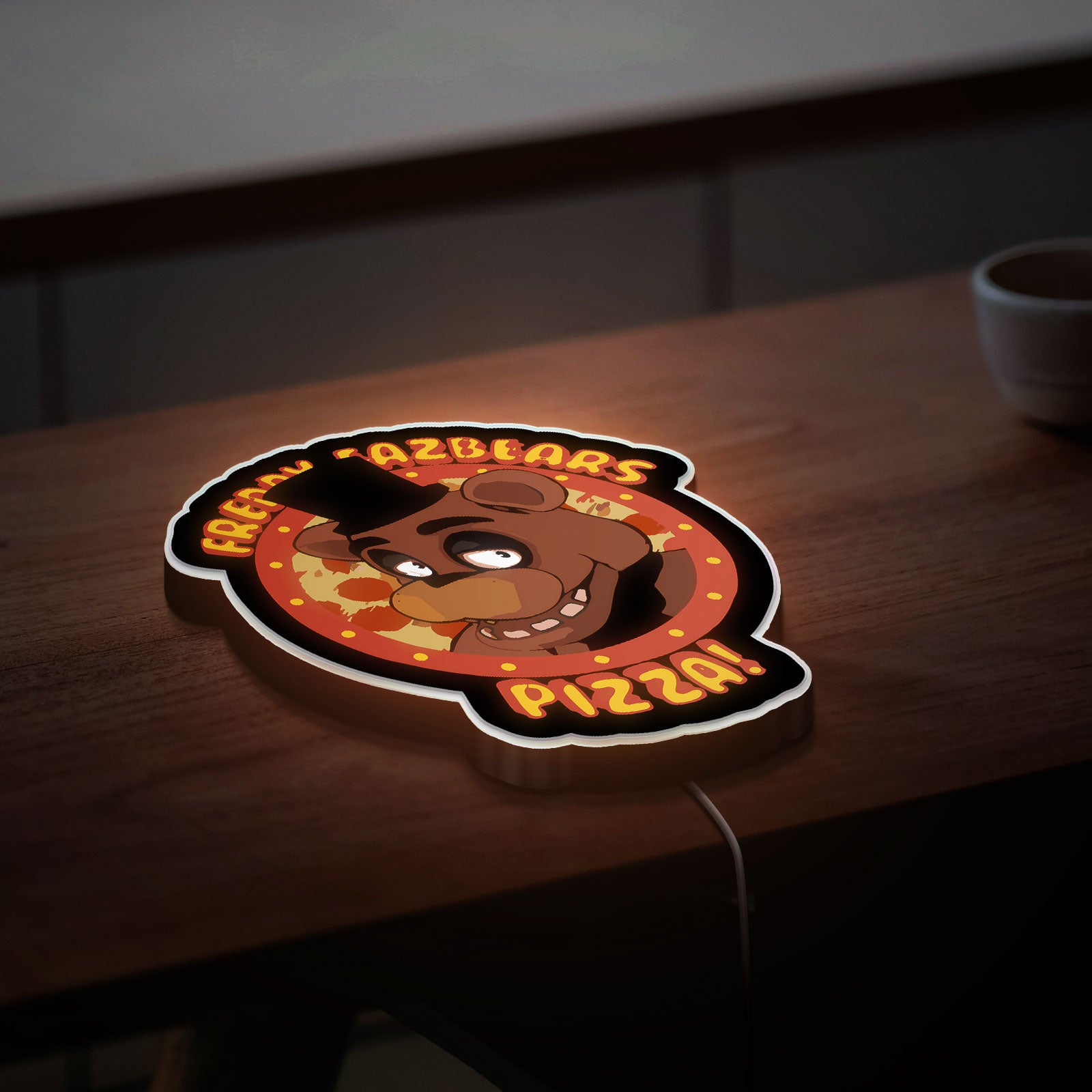 FNAF Freddy Fazbear 3D Light Box - Five Nights at Freddy's Glow Decor, Horror Game LED Night Light for Fans 