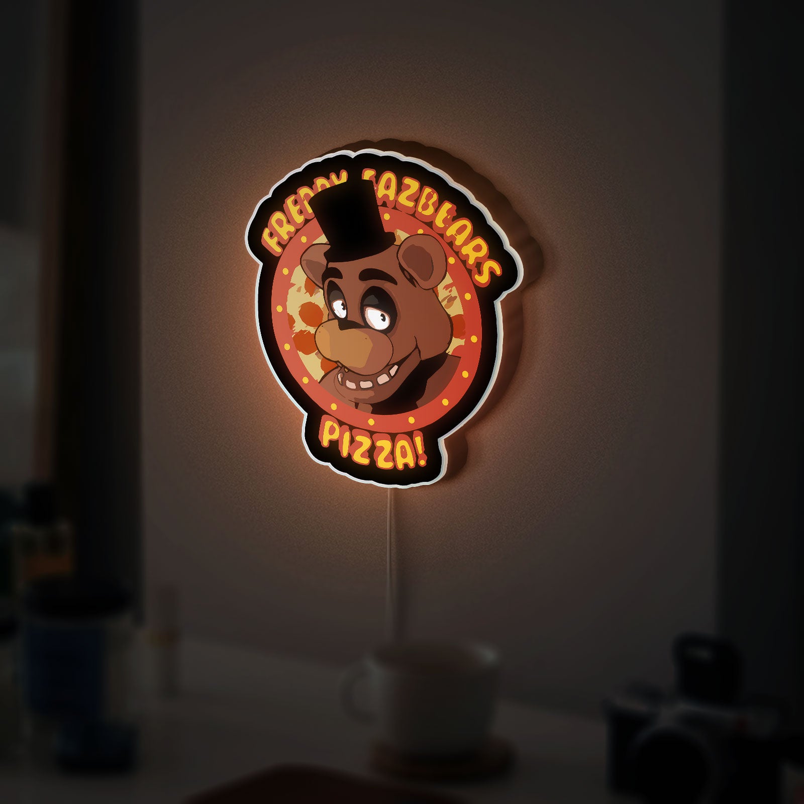 FNAF Freddy Fazbear 3D Light Box - Five Nights at Freddy's Glow Decor, Horror Game LED Night Light for Fans 