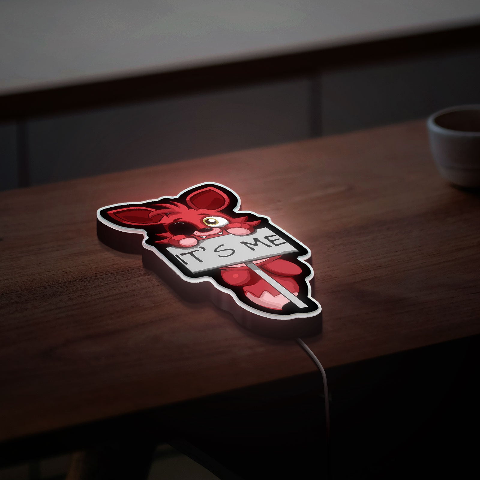 FNAF Foxy 3D Light Box - Five Nights at Freddy's Glow Art, Pirate Fox LED Night Light for Horror Game Fans 