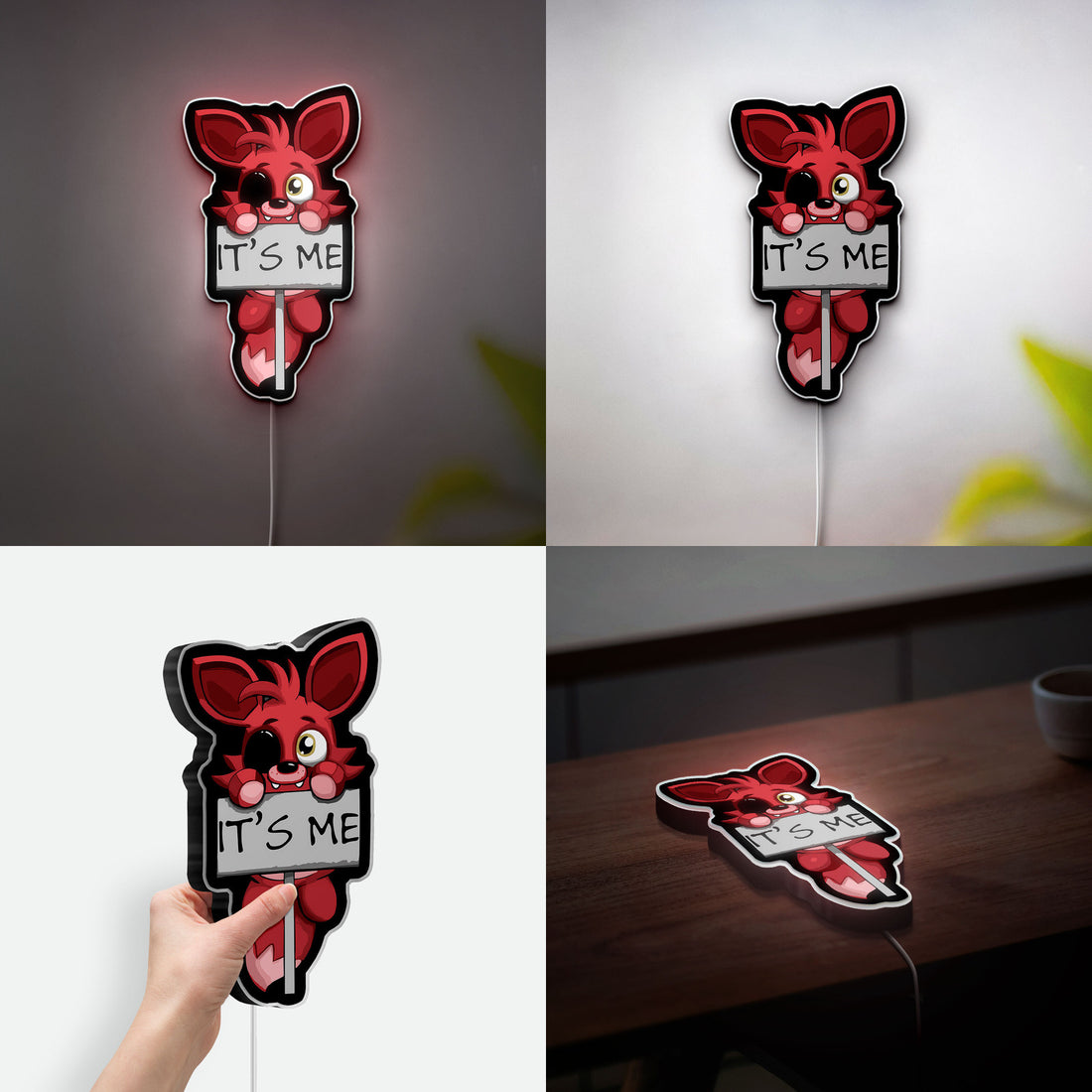 FNAF Foxy 3D Light Box - Five Nights at Freddy's Glow Art, Pirate Fox LED Night Light for Horror Game Fans 