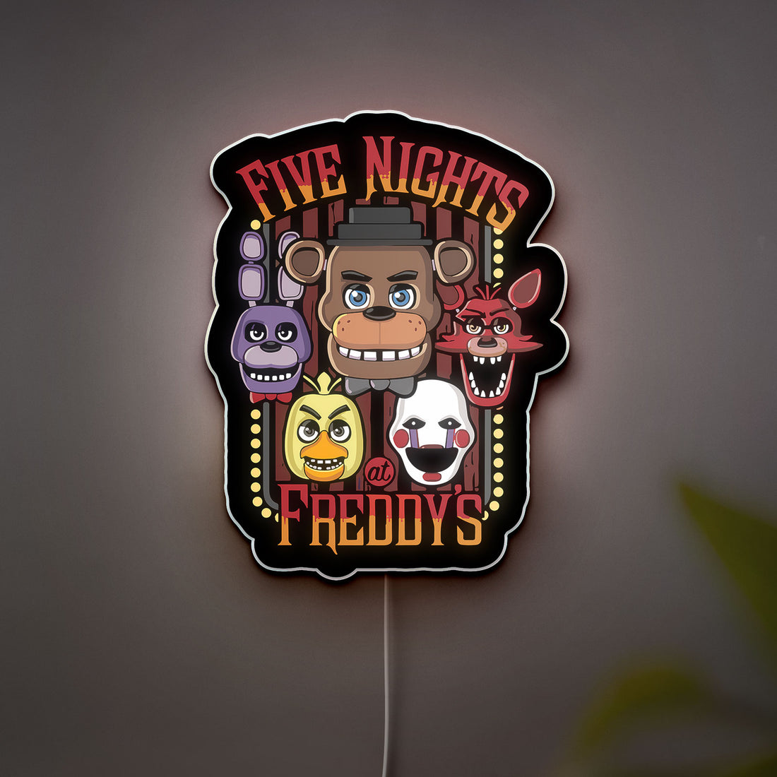 Five Nights at Freddy's 3D Light Box - FNAF Glow Decor, Animatronic LED Night Light, Horror Game Gift for Fans
