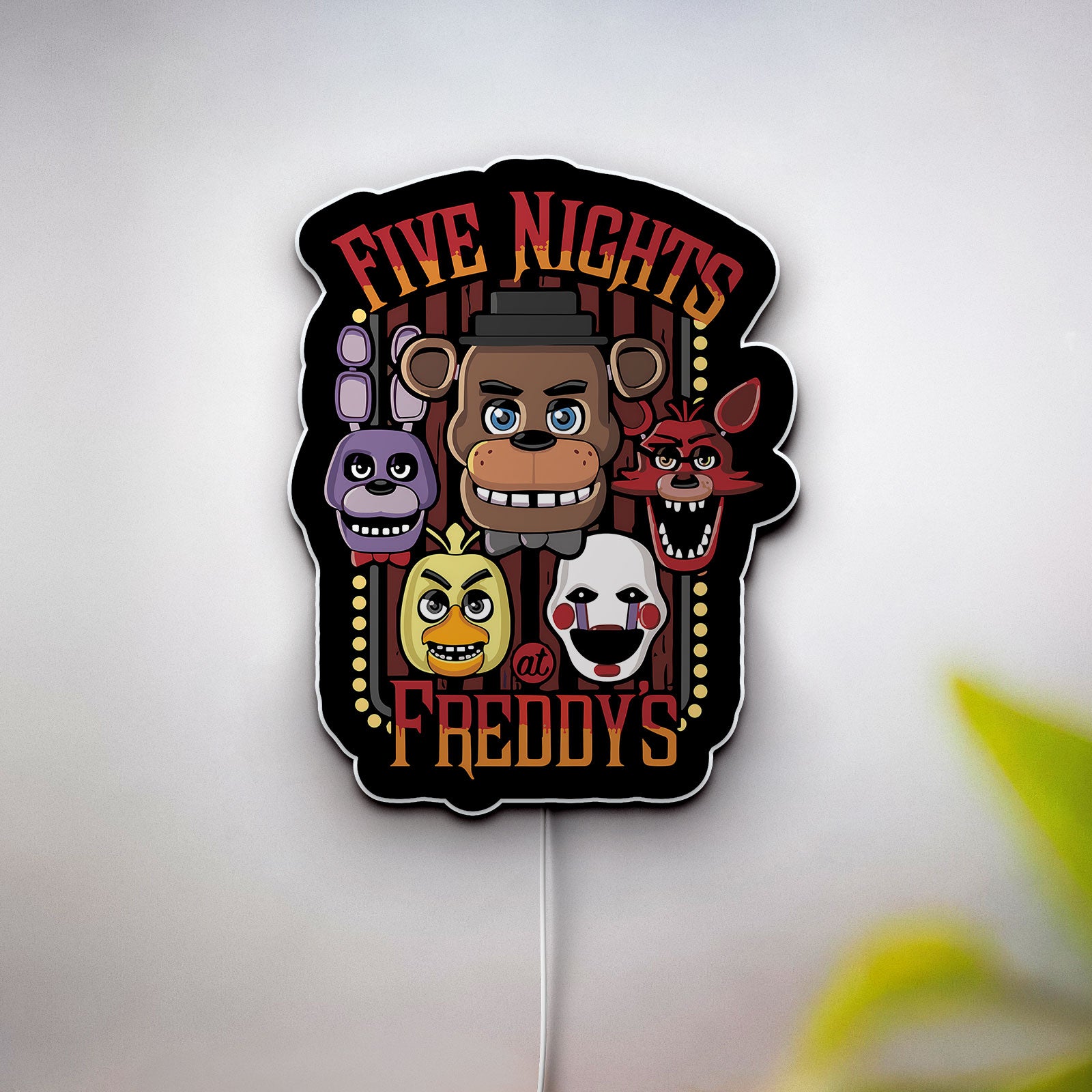 Five Nights at Freddy's 3D Light Box - FNAF Glow Decor, Animatronic LED Night Light, Horror Game Gift for Fans
