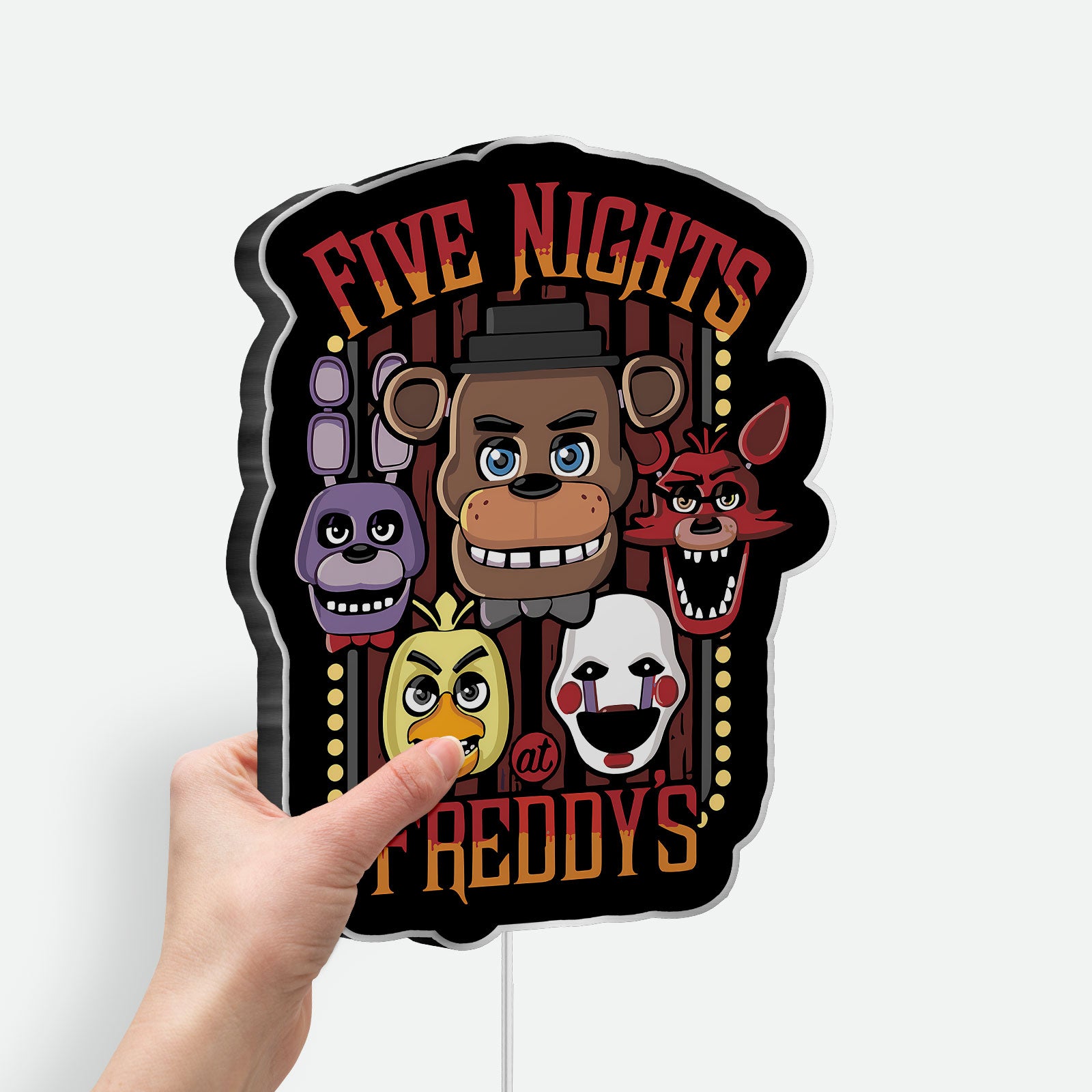 Five Nights at Freddy's 3D Light Box - FNAF Glow Decor, Animatronic LED Night Light, Horror Game Gift for Fans
