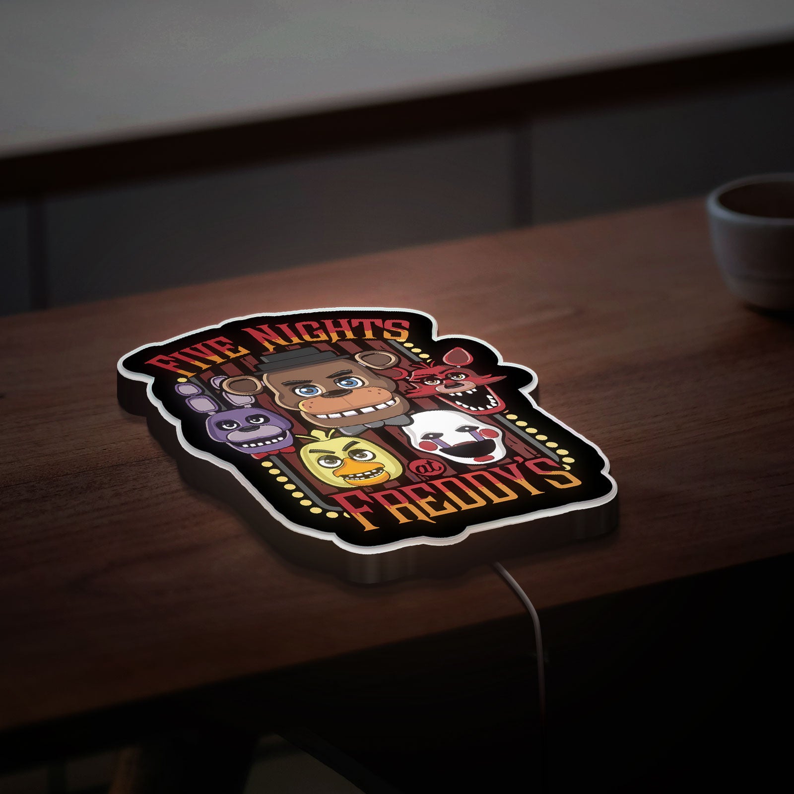 Five Nights at Freddy's 3D Light Box - FNAF Glow Decor, Animatronic LED Night Light, Horror Game Gift for Fans
