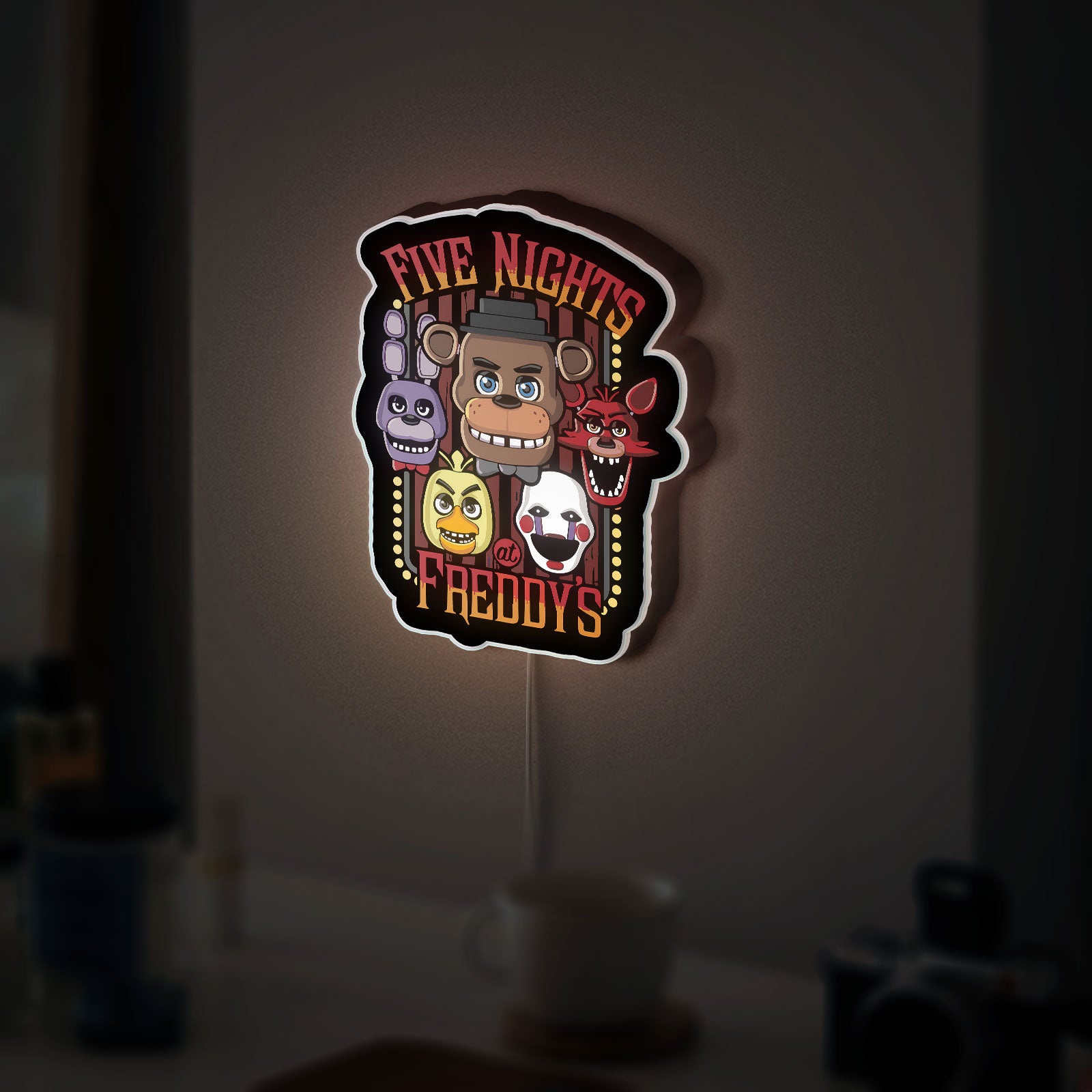 Five Nights at Freddy's 3D Light Box - FNAF Glow Decor, Animatronic LED Night Light, Horror Game Gift for Fans
