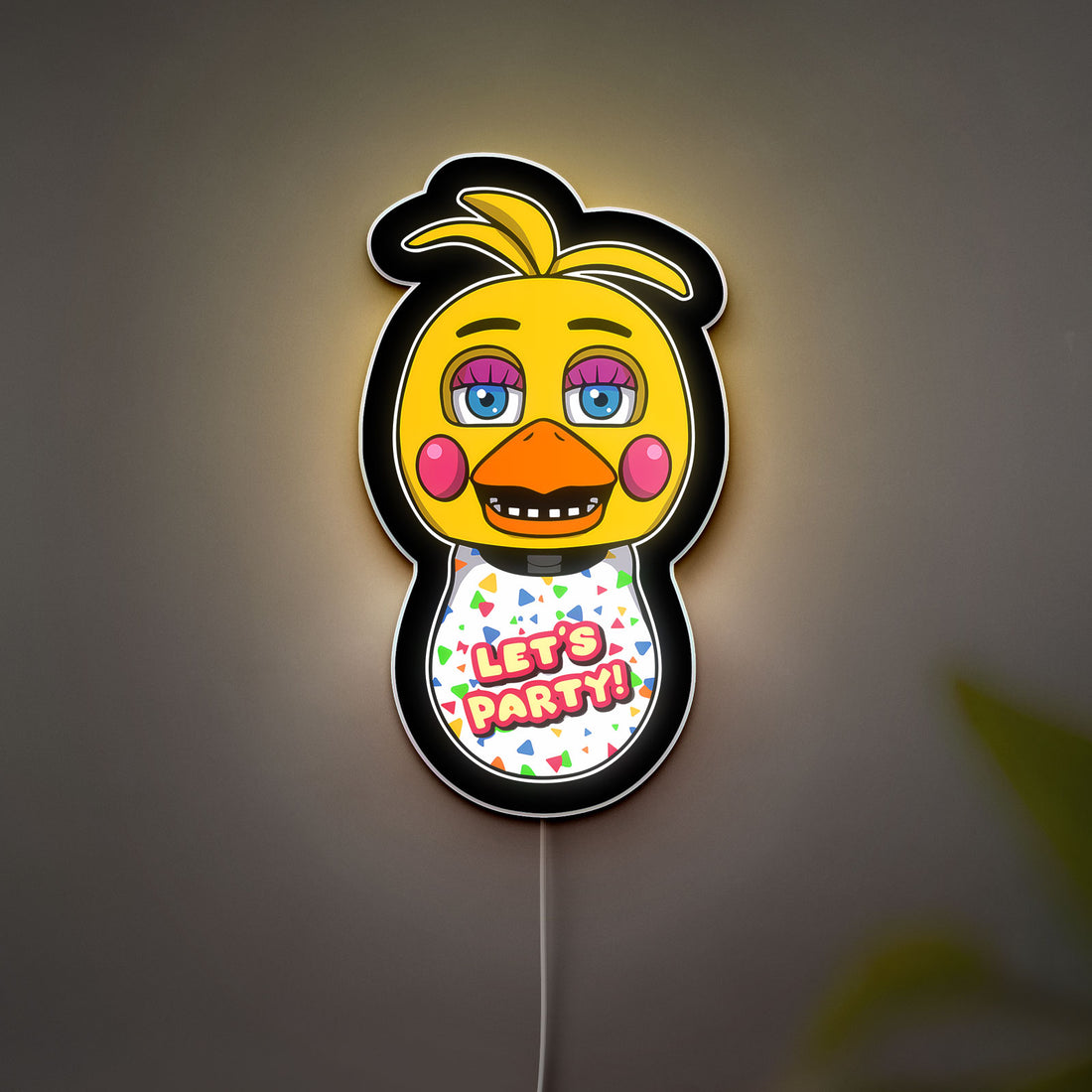 Five Nights at Freddy's 3D Light Box - FNAF Toy Chica LED Night Light, Horror Game Decor for Fans, Glow in the Dark Collectible 
