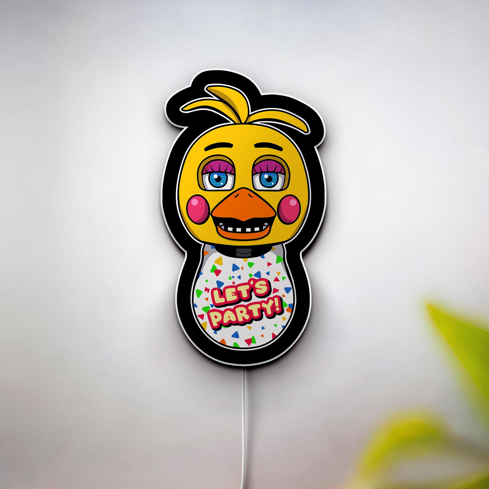Five Nights at Freddy's 3D Light Box - FNAF Toy Chica LED Night Light, Horror Game Decor for Fans, Glow in the Dark Collectible 