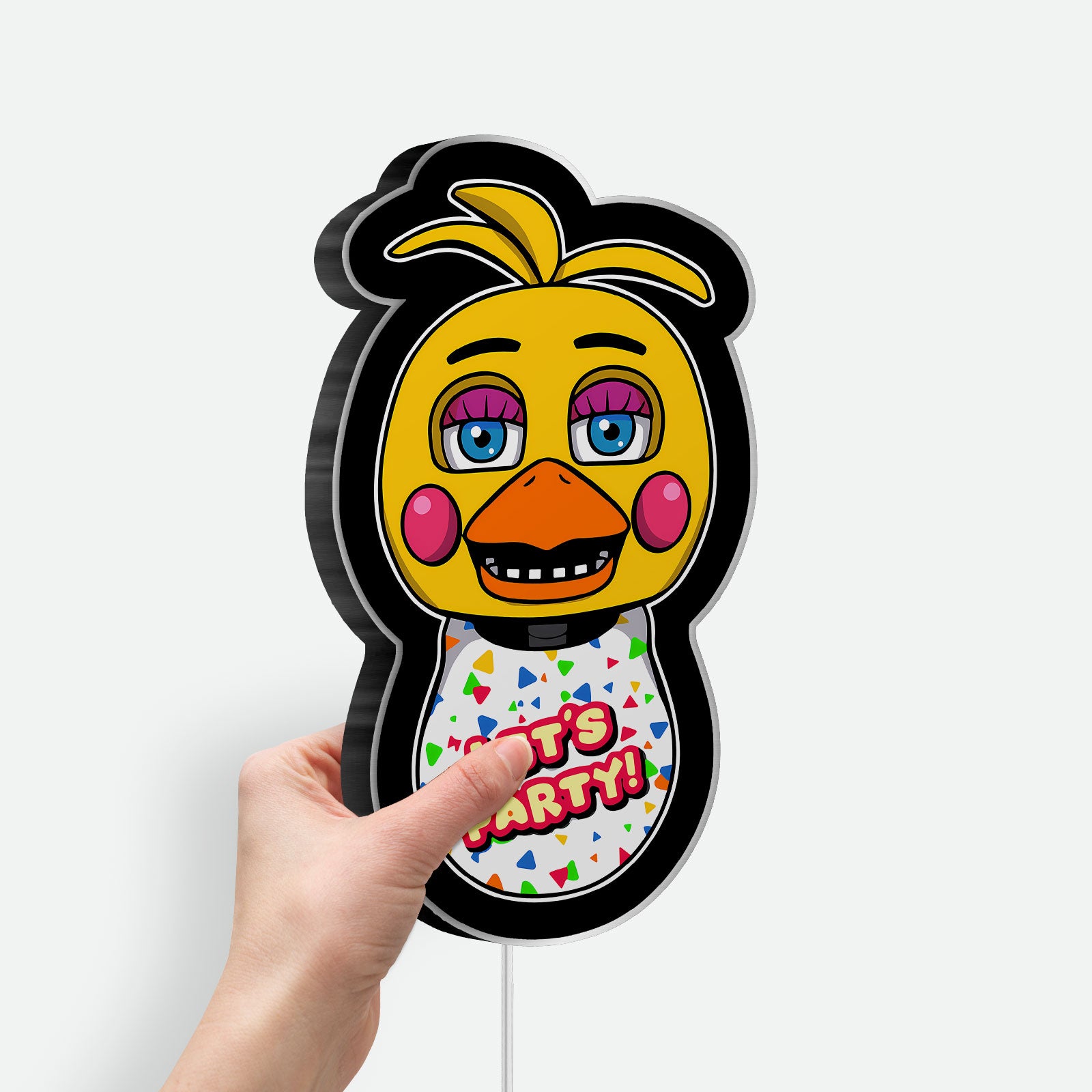 Five Nights at Freddy's 3D Light Box - FNAF Toy Chica LED Night Light, Horror Game Decor for Fans, Glow in the Dark Collectible 