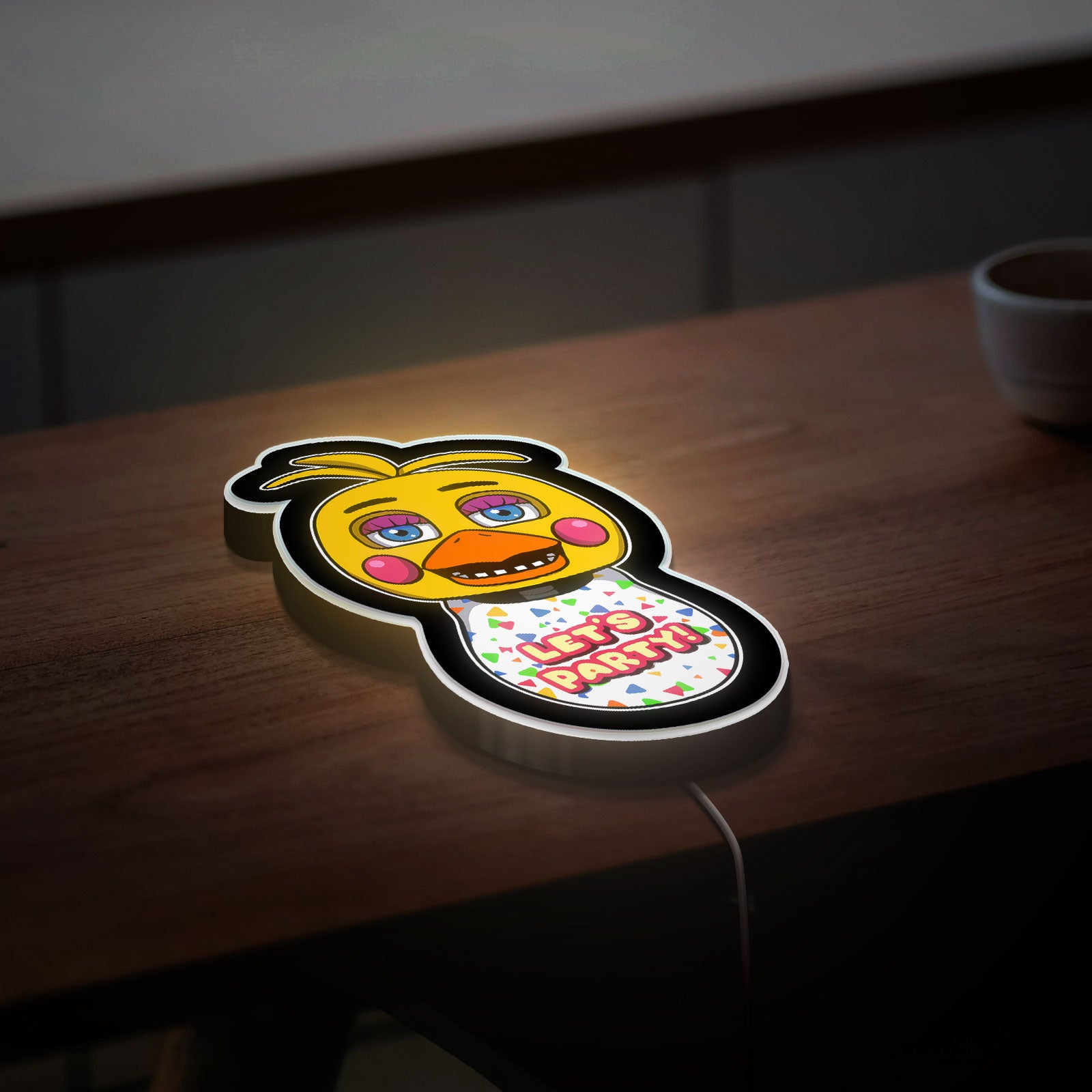 Five Nights at Freddy's 3D Light Box - FNAF Toy Chica LED Night Light, Horror Game Decor for Fans, Glow in the Dark Collectible 