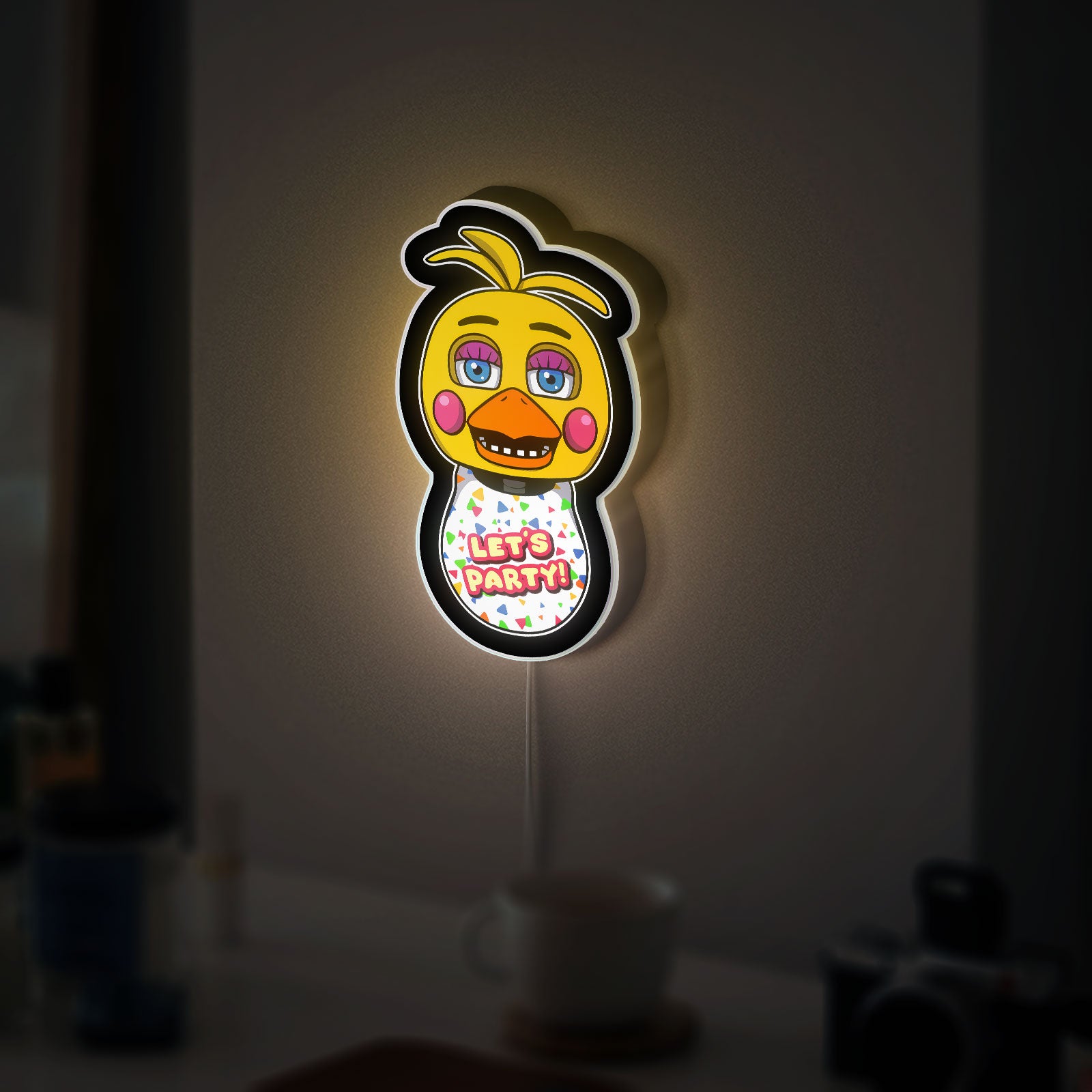 Five Nights at Freddy's 3D Light Box - FNAF Toy Chica LED Night Light, Horror Game Decor for Fans, Glow in the Dark Collectible 