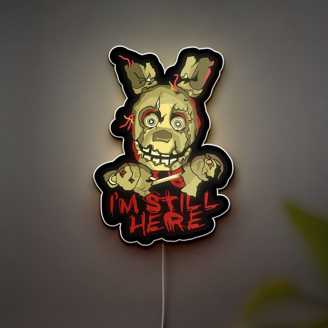 Five Nights at Freddy's 3D Light Box - Springtrap Glow Decor, FNAF LED Night Light for Horror Game Fans, Creepy Animatronic Room Art 