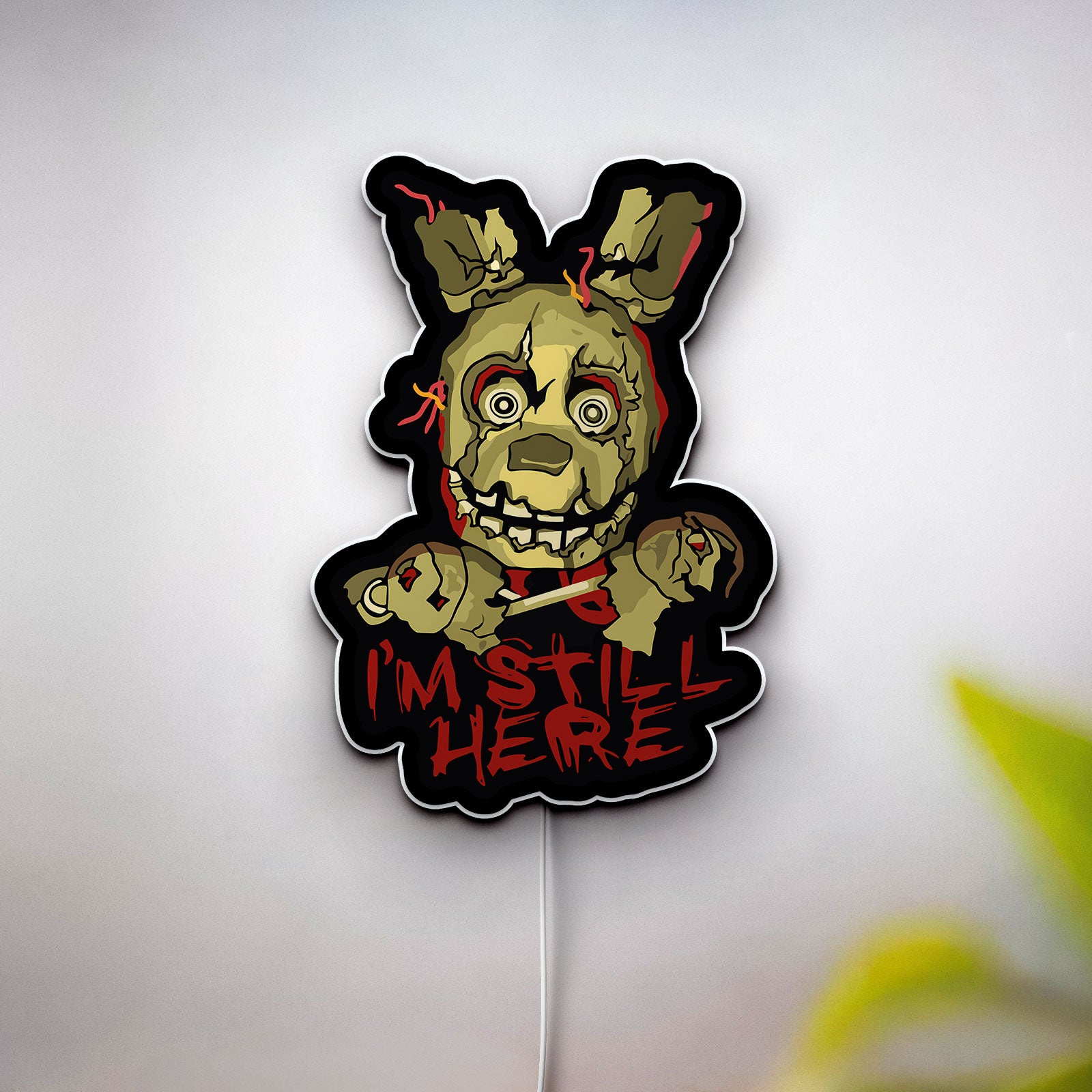 Five Nights at Freddy's 3D Light Box - Springtrap Glow Decor, FNAF LED Night Light for Horror Game Fans, Creepy Animatronic Room Art 