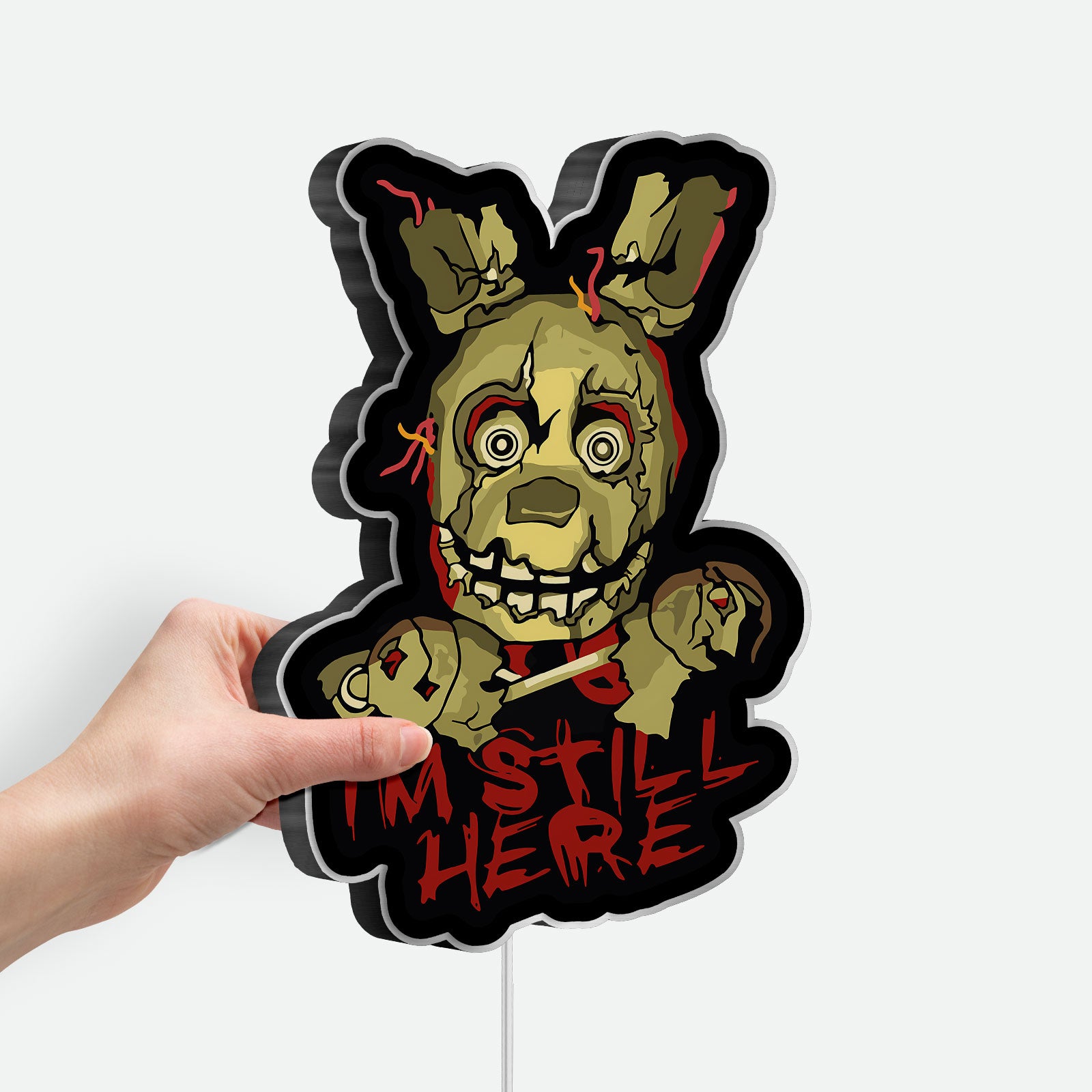 Five Nights at Freddy's 3D Light Box - Springtrap Glow Decor, FNAF LED Night Light for Horror Game Fans, Creepy Animatronic Room Art 