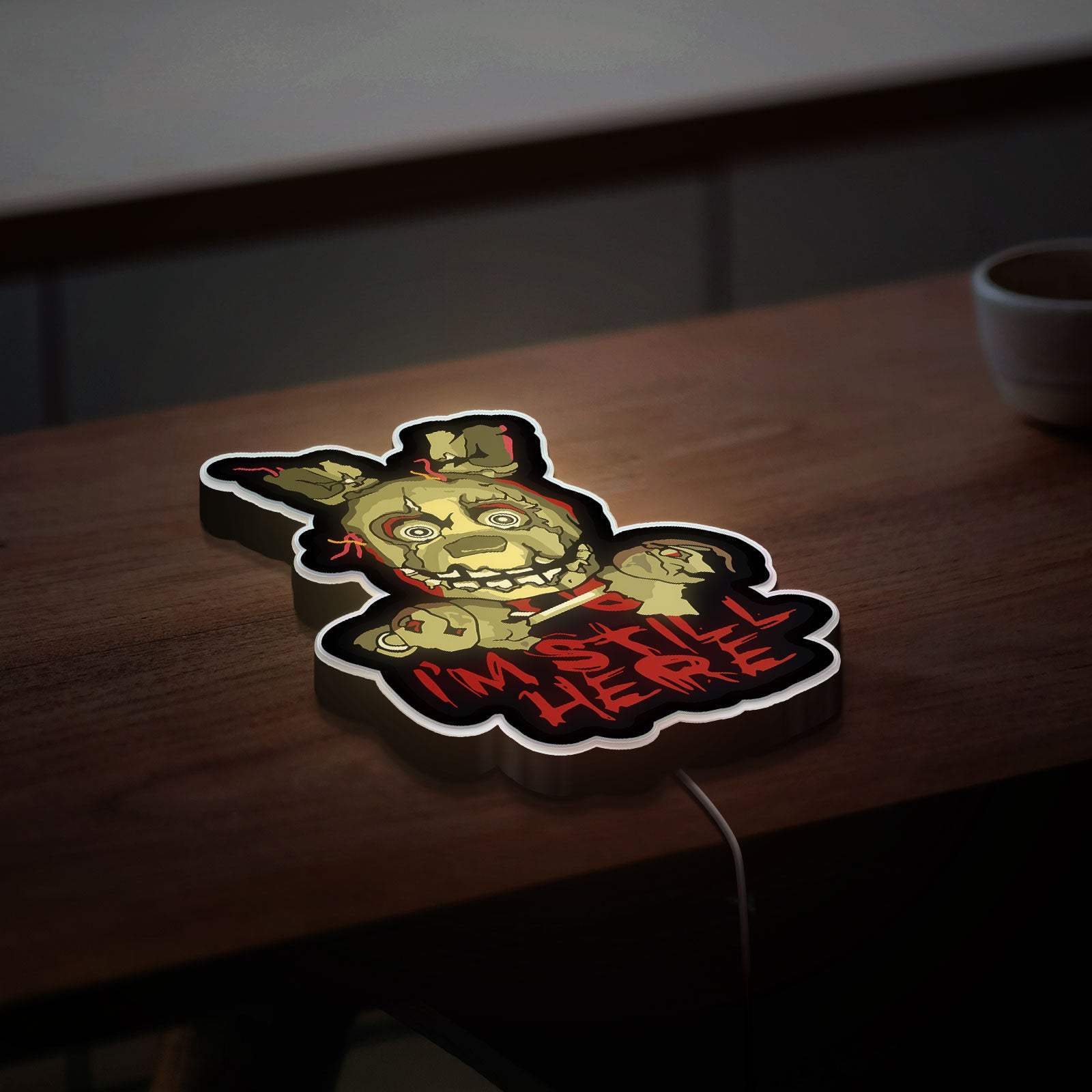 Five Nights at Freddy's 3D Light Box - Springtrap Glow Decor, FNAF LED Night Light for Horror Game Fans, Creepy Animatronic Room Art 