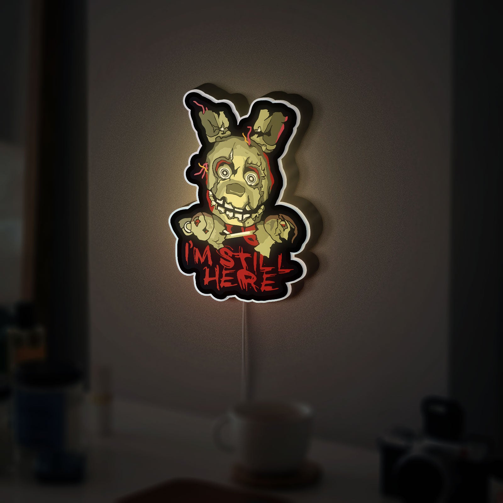 Five Nights at Freddy's 3D Light Box - Springtrap Glow Decor, FNAF LED Night Light for Horror Game Fans, Creepy Animatronic Room Art 