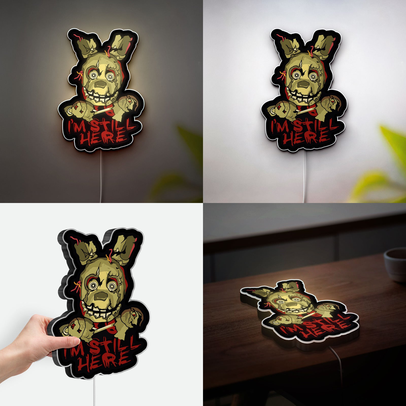Five Nights at Freddy's 3D Light Box - Springtrap Glow Decor, FNAF LED Night Light for Horror Game Fans, Creepy Animatronic Room Art 
