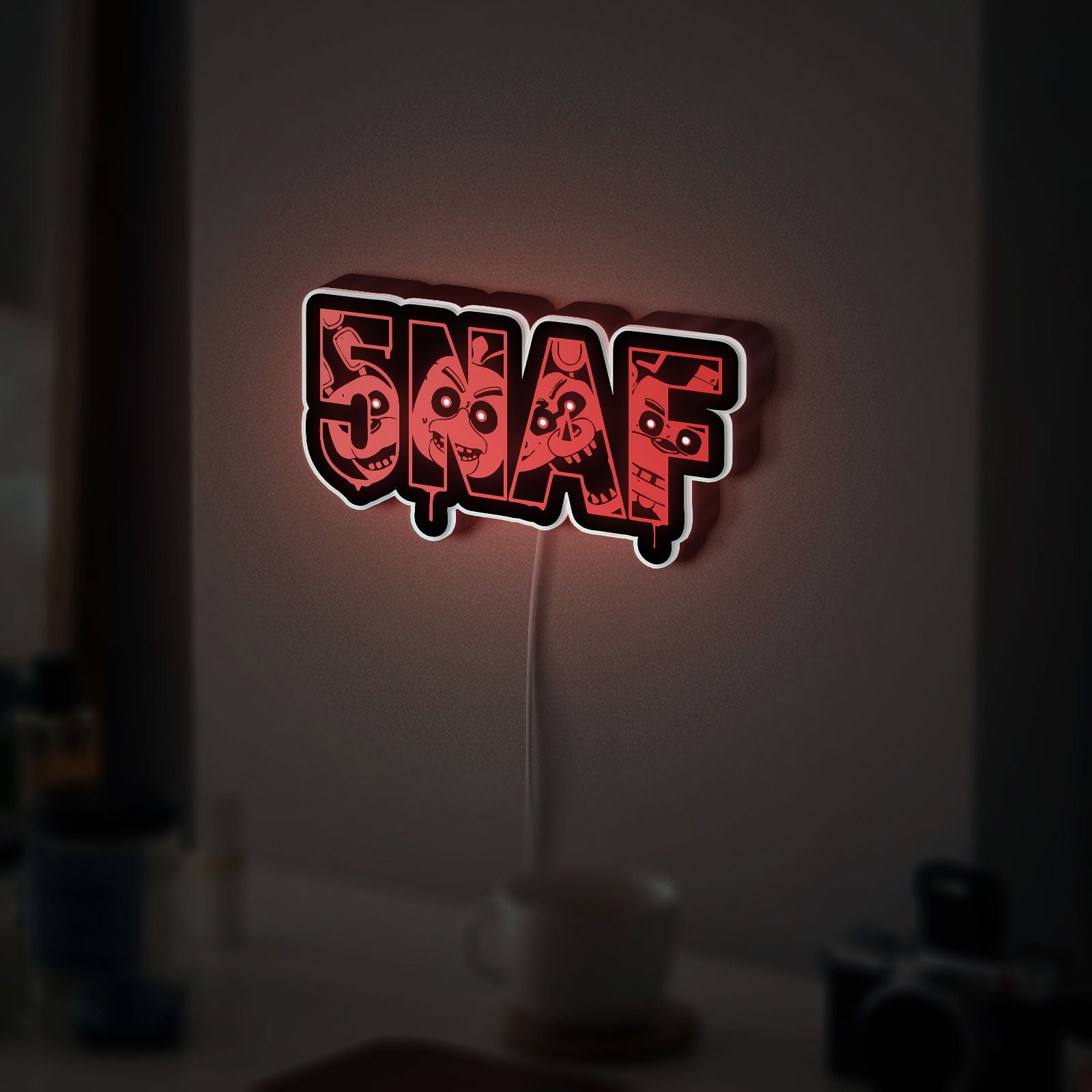 Five Nights at Freddy's 3D Light Box - FNAF Character LED Night Light, Horror Game Decor for Fans, Glow in the Dark Freddy Fazbear Art
