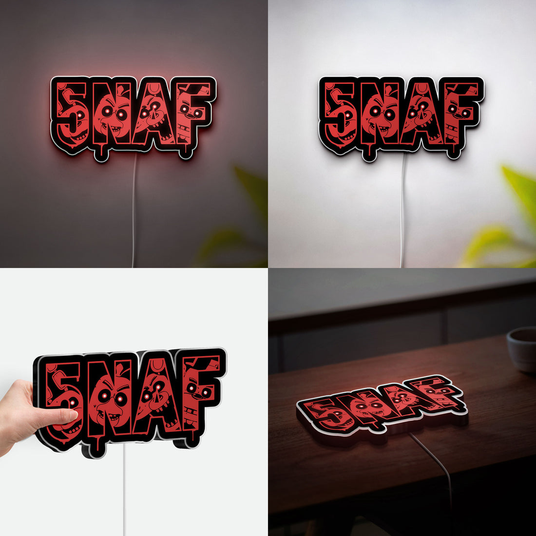 Five Nights at Freddy's 3D Light Box - FNAF Character LED Night Light, Horror Game Decor for Fans, Glow in the Dark Freddy Fazbear Art
