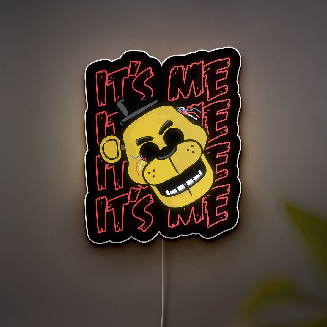 FNAF Golden Freddy 3D Light Box - Five Nights at Freddy's Glow Art, Horror Game LED Night Light for FNAF Fans & Gamers
