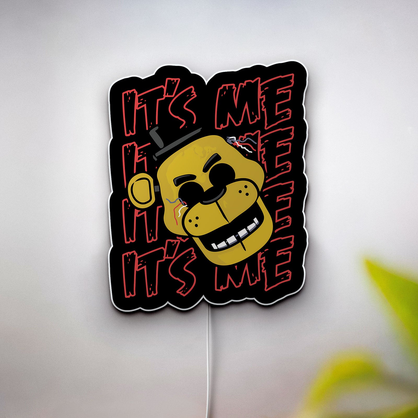 FNAF Golden Freddy 3D Light Box - Five Nights at Freddy's Glow Art, Horror Game LED Night Light for FNAF Fans & Gamers
