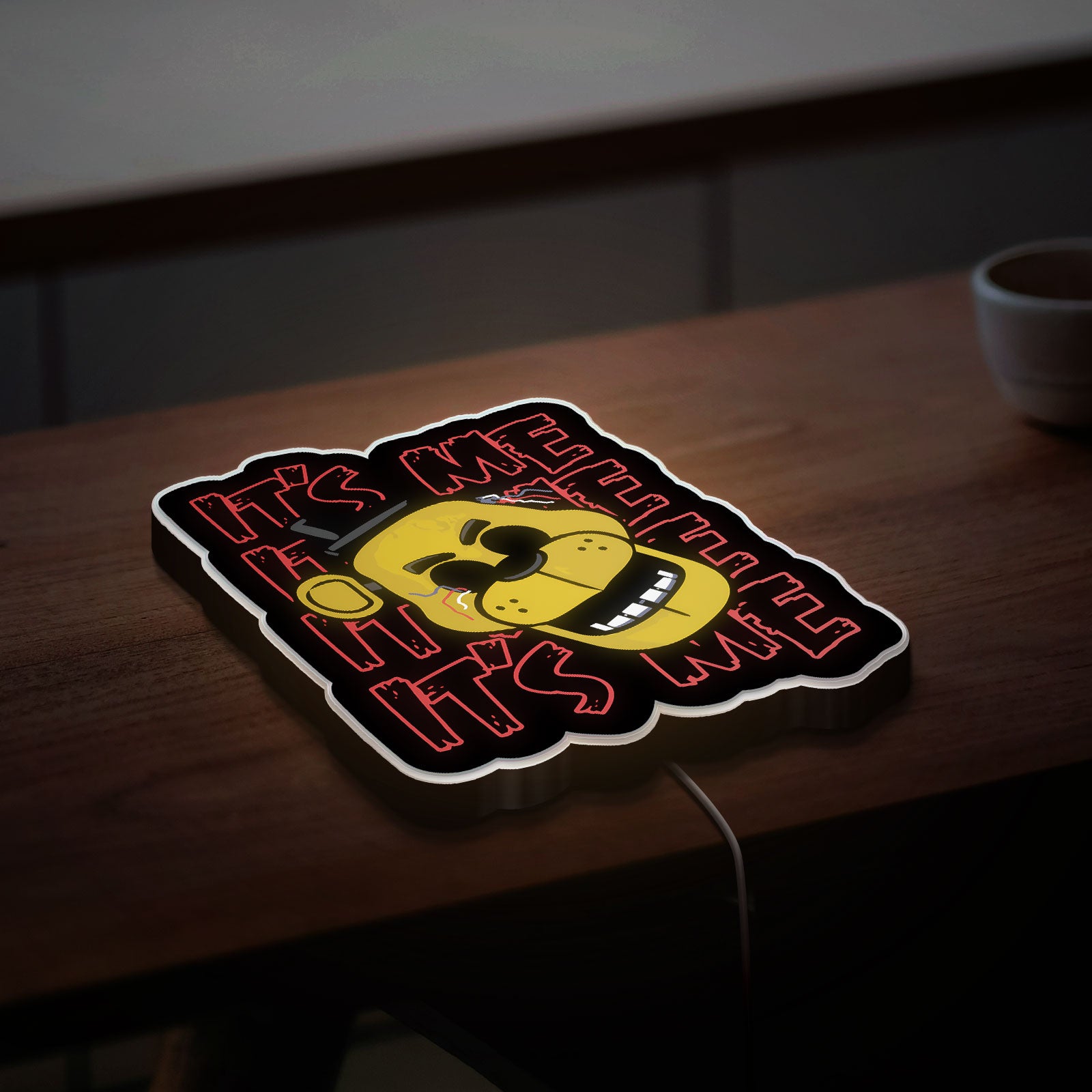 FNAF Golden Freddy 3D Light Box - Five Nights at Freddy's Glow Art, Horror Game LED Night Light for FNAF Fans & Gamers
