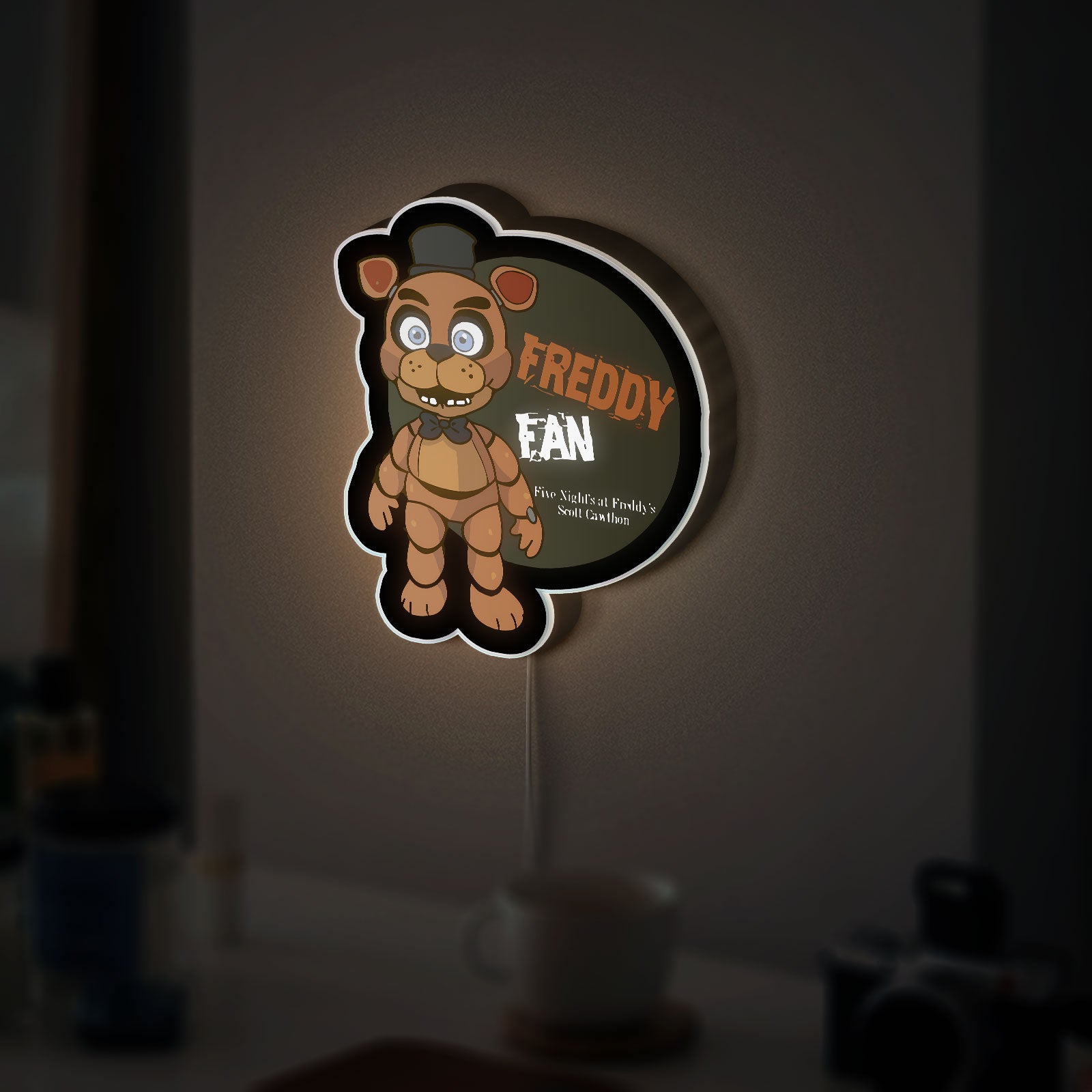 Five Nights at Freddy's 3D Light Box - FNAF Freddy Glow Decor, Horror Game LED Night Light for Fans 