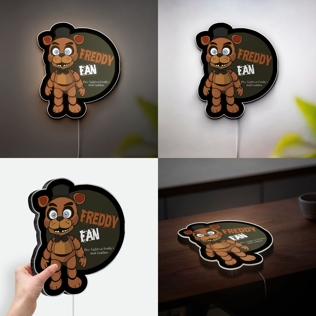 Five Nights at Freddy's 3D Light Box - FNAF Freddy Glow Decor, Horror Game LED Night Light for Fans 