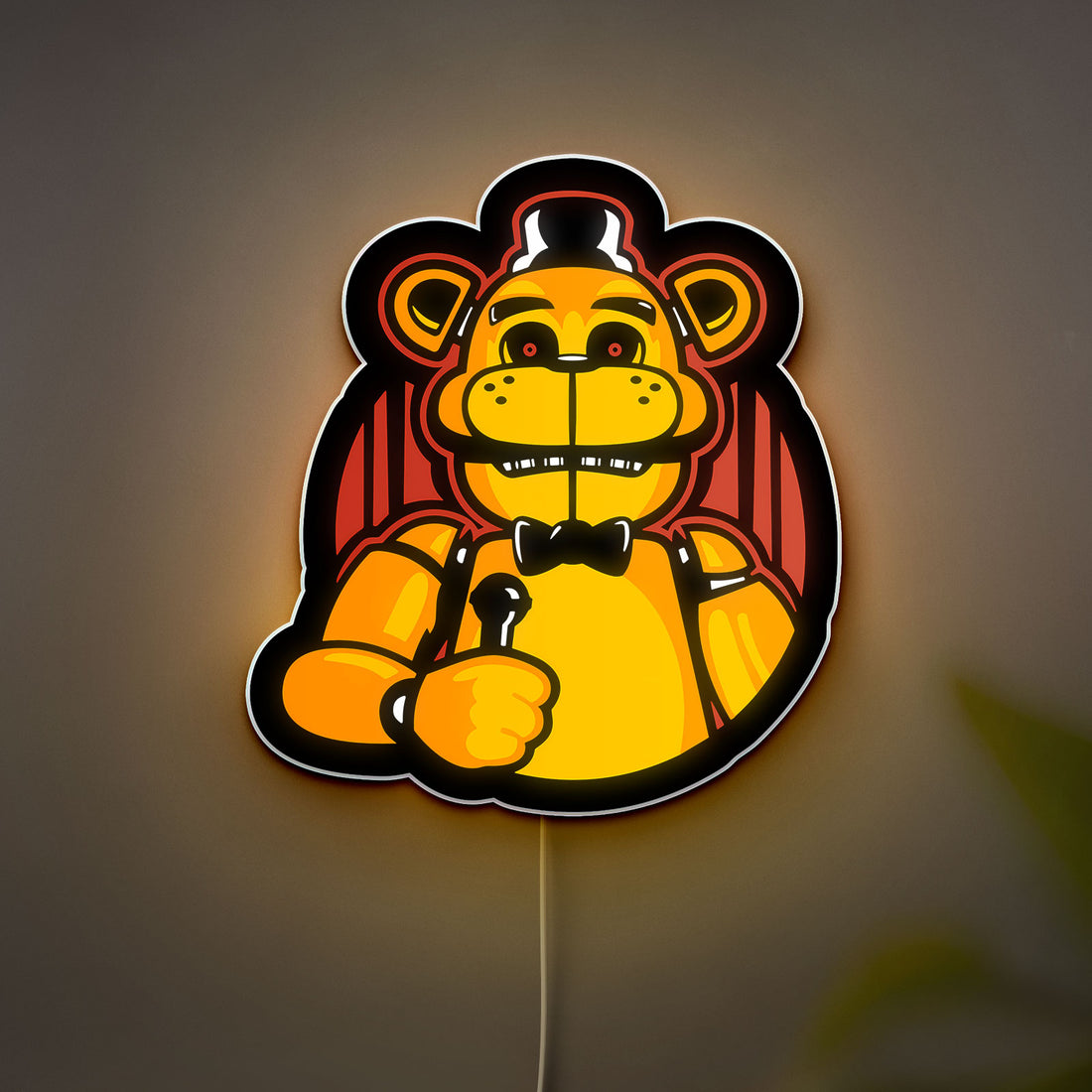 Golden Freddy 3D Light Box - FNAF Glow Decor, Five Nights at Freddy's LED Night Light, Horror Game Gift for Fans 