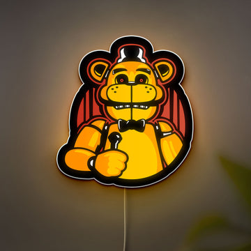 Golden Freddy 3D Light Box - FNAF Glow Decor, Five Nights at Freddy's LED Night Light, Horror Game Gift for Fans 