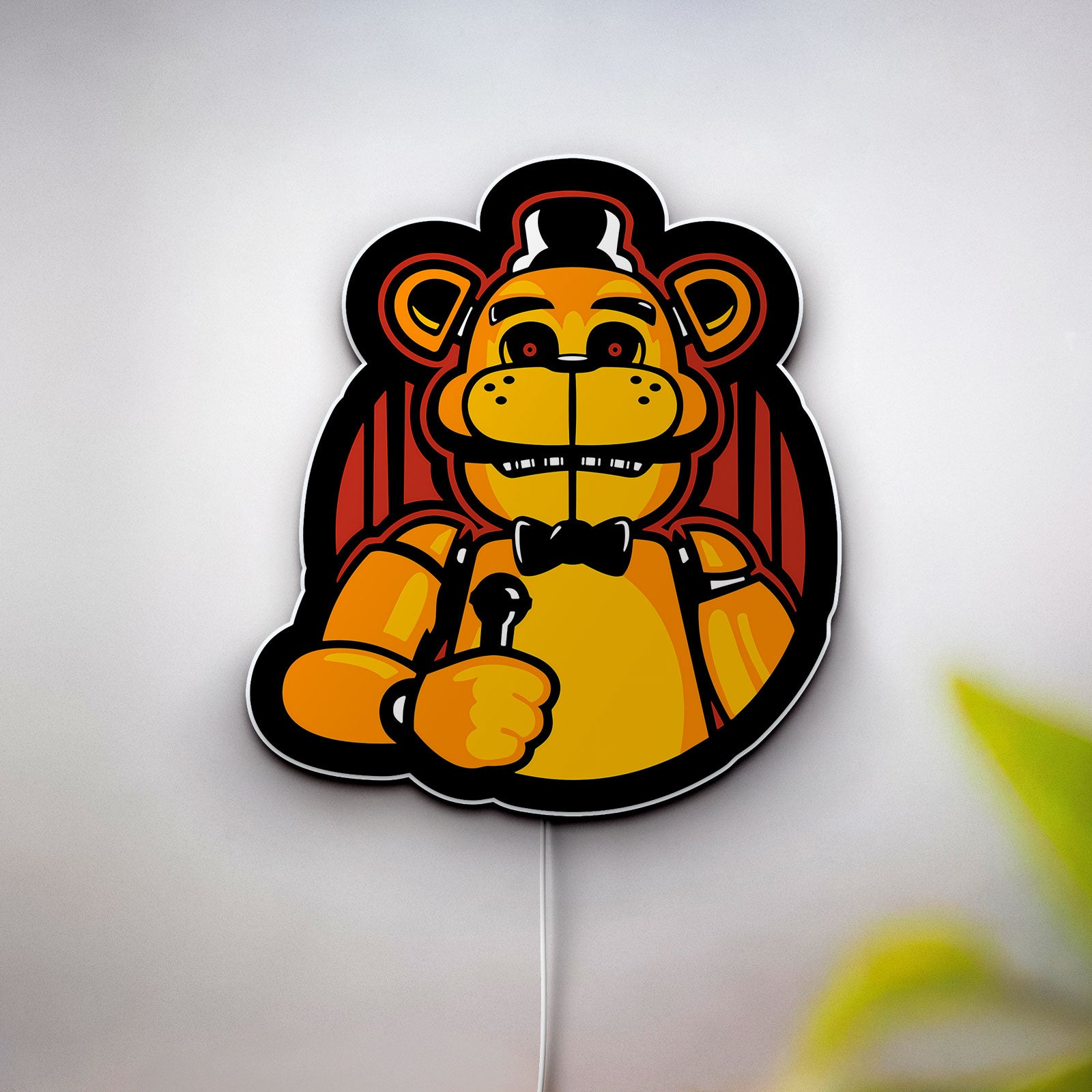 Golden Freddy 3D Light Box - FNAF Glow Decor, Five Nights at Freddy's LED Night Light, Horror Game Gift for Fans 