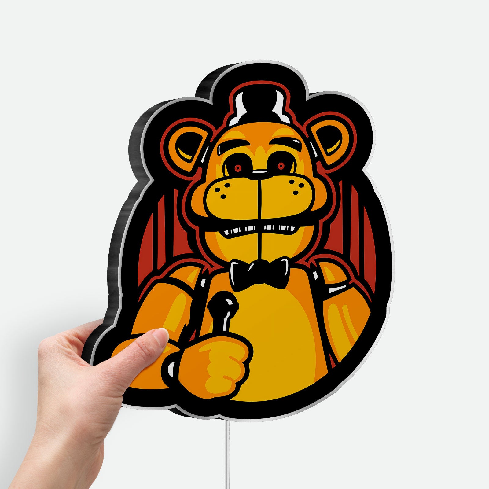 Golden Freddy 3D Light Box - FNAF Glow Decor, Five Nights at Freddy's LED Night Light, Horror Game Gift for Fans 