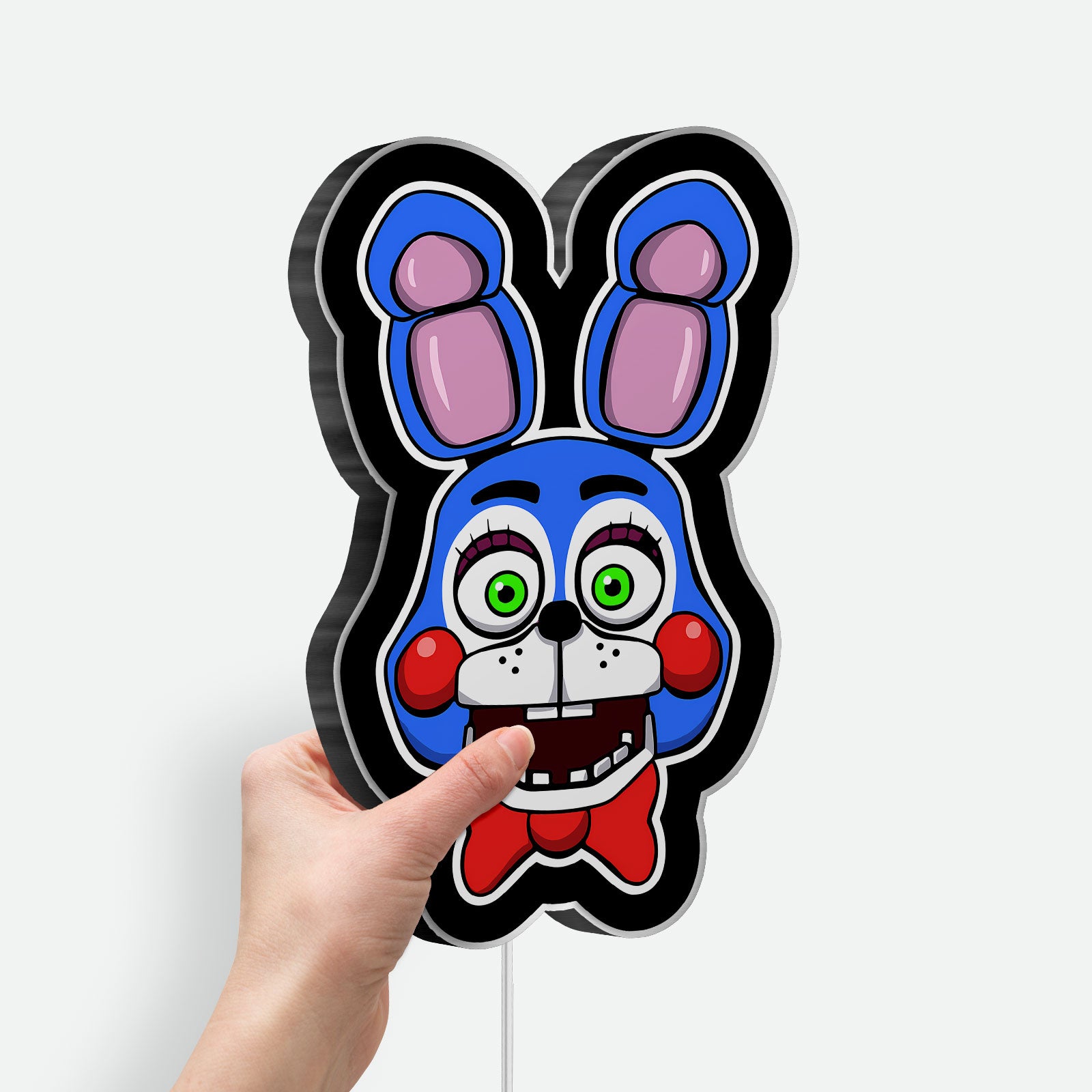 Toy Bonnie 3D Light Box - FNAF Character LED Night Light, Five Nights at Freddy's Decor for Gamers & Horror Fans 