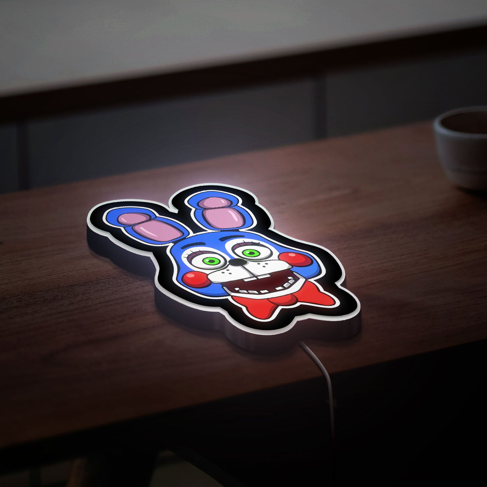 Toy Bonnie 3D Light Box - FNAF Character LED Night Light, Five Nights at Freddy's Decor for Gamers & Horror Fans 