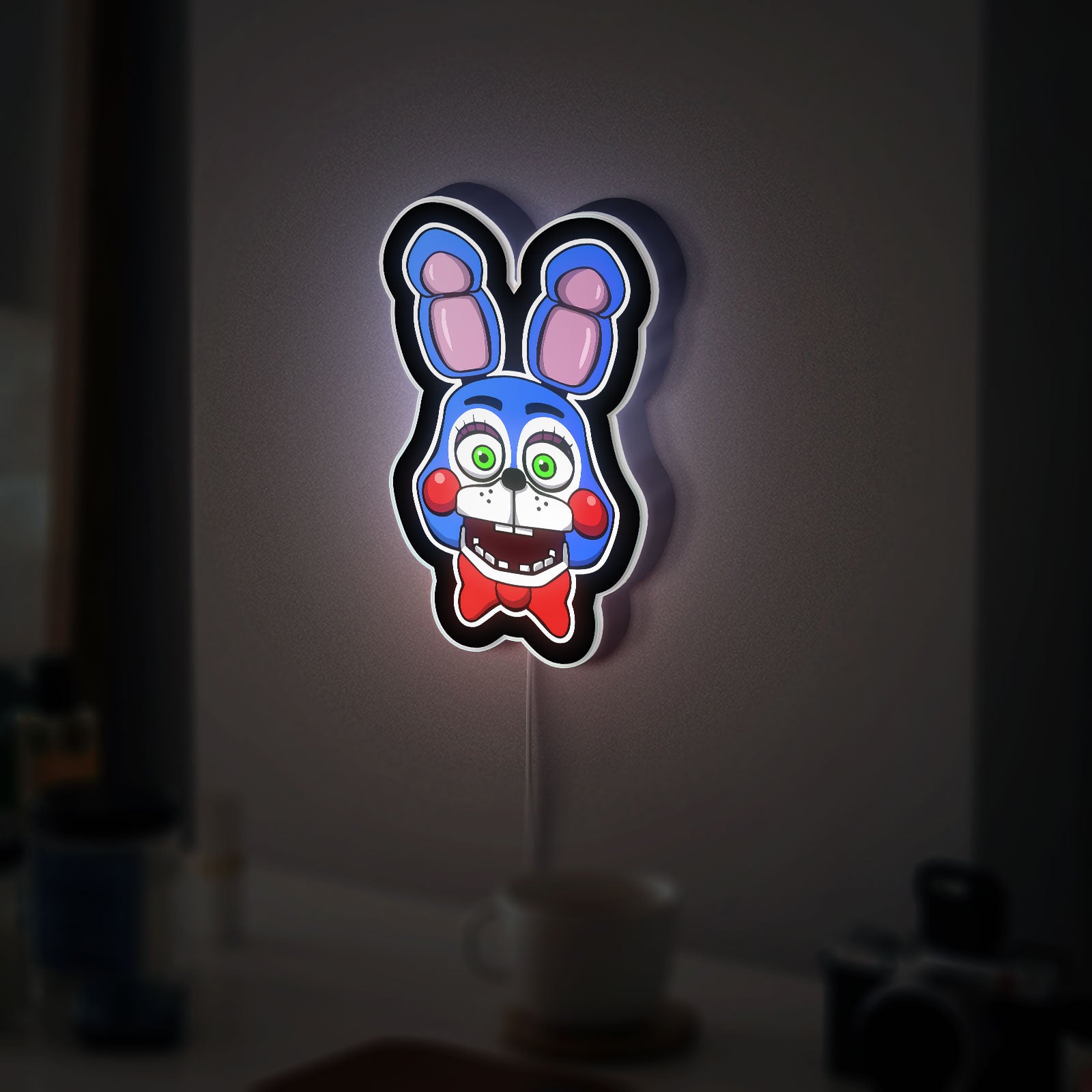 Toy Bonnie 3D Light Box - FNAF Character LED Night Light, Five Nights at Freddy's Decor for Gamers & Horror Fans 