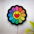 Takashi Murakami Inspired 3D Light Box - Rainbow Flower Art LED Night Light, Japanese Pop Art Decor for Contemporary Art Lovers
