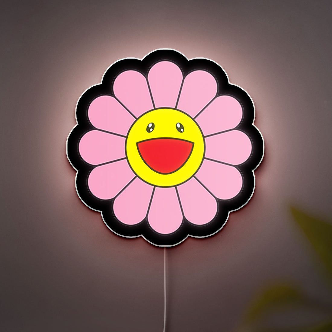 Takashi Murakami Inspired 3D Light Box - Colorful Flower LED Night Light, Japanese Pop Art Decor for Modern Home & Art Lovers 