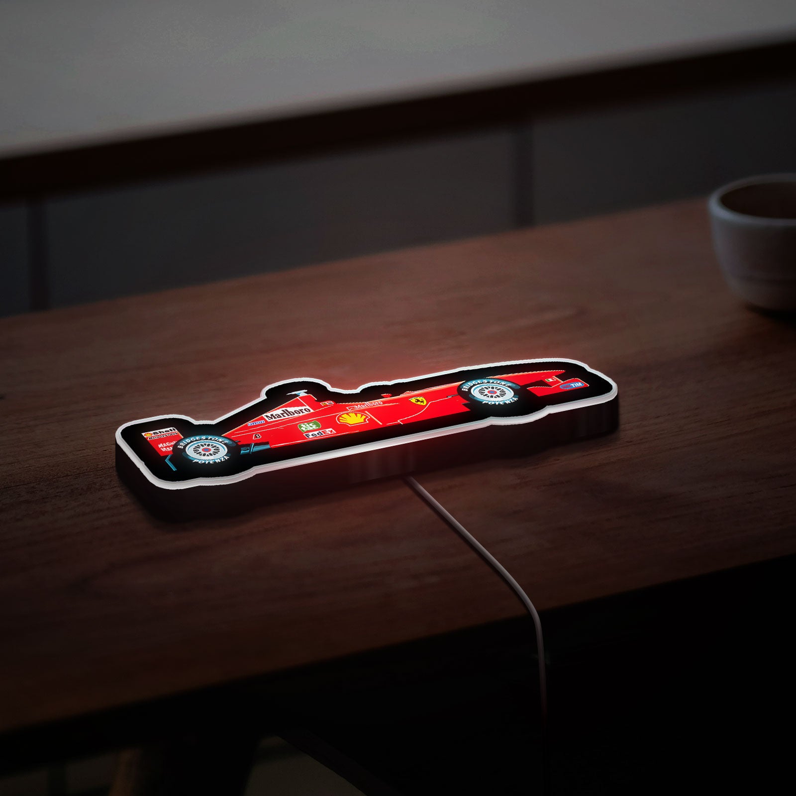 Ferrari F1 3D Light Box - Michael Schumacher Inspired Racing Car LED Night Light, Formula One Decor for Motorsport Fans 