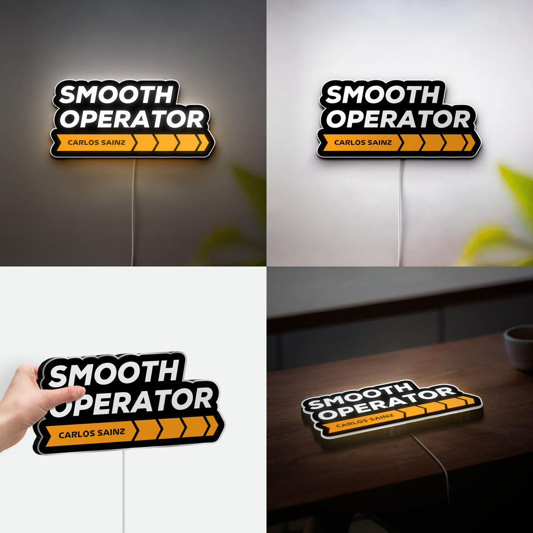 Formula 1 Racing 3D Light Box - Carlos Sainz Inspired LED Night Light, Motorsport Decor for F1 Fans
