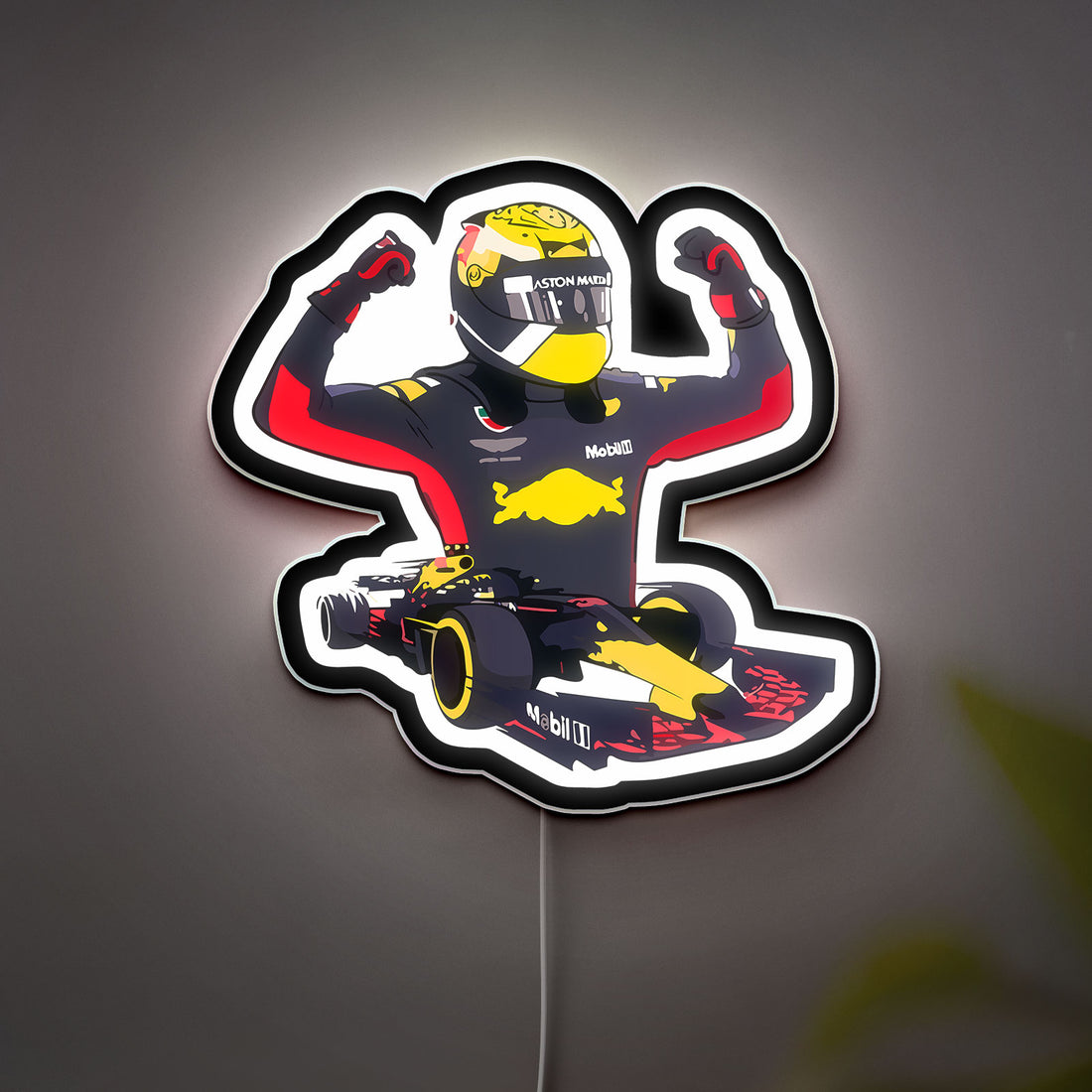 Formula 1 Racing 3D Light Box - Max Verstappen & Daniel Ricciardo LED Night Light, Motorsport Decor for F1 Fans 