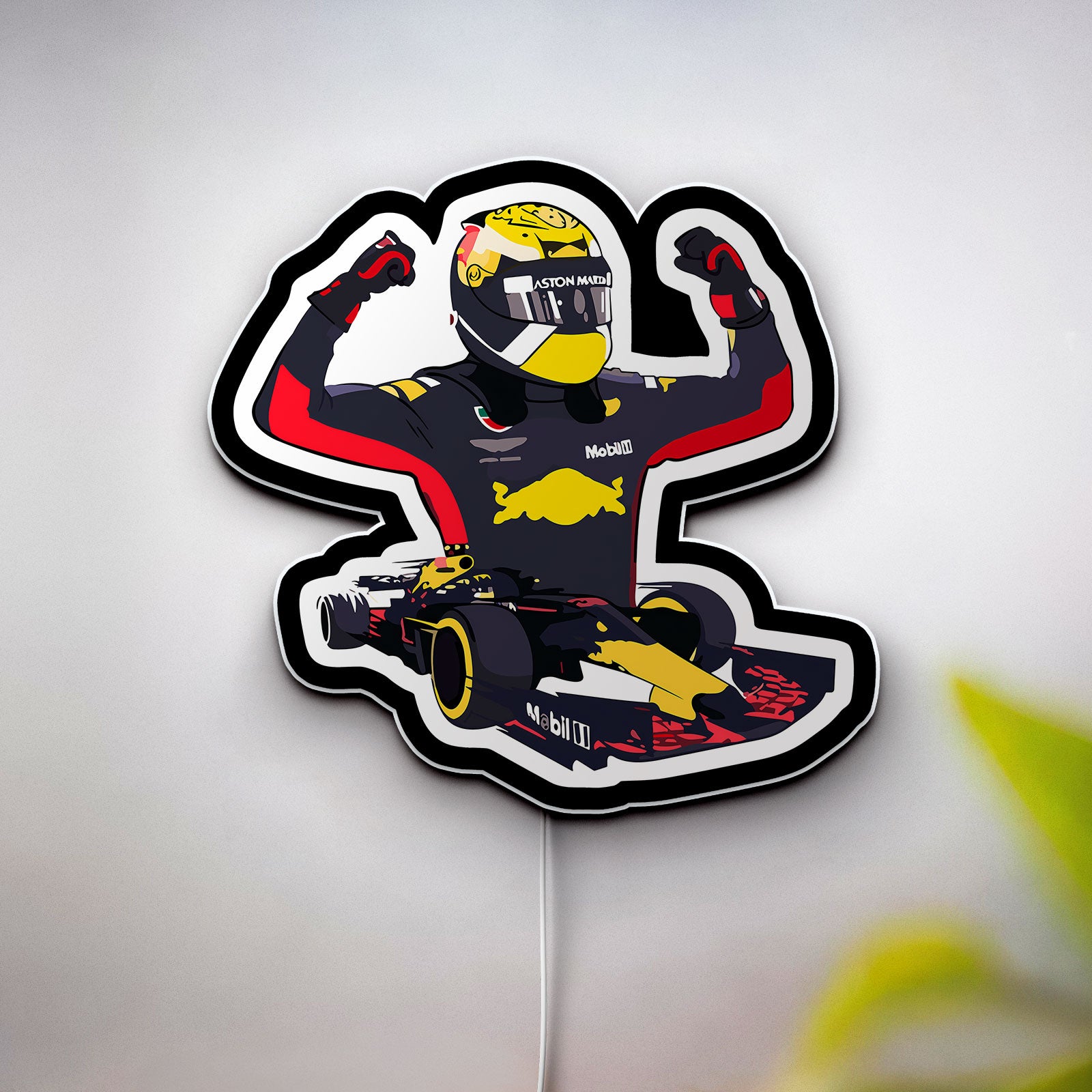Formula 1 Racing 3D Light Box - Max Verstappen & Daniel Ricciardo LED Night Light, Motorsport Decor for F1 Fans 
