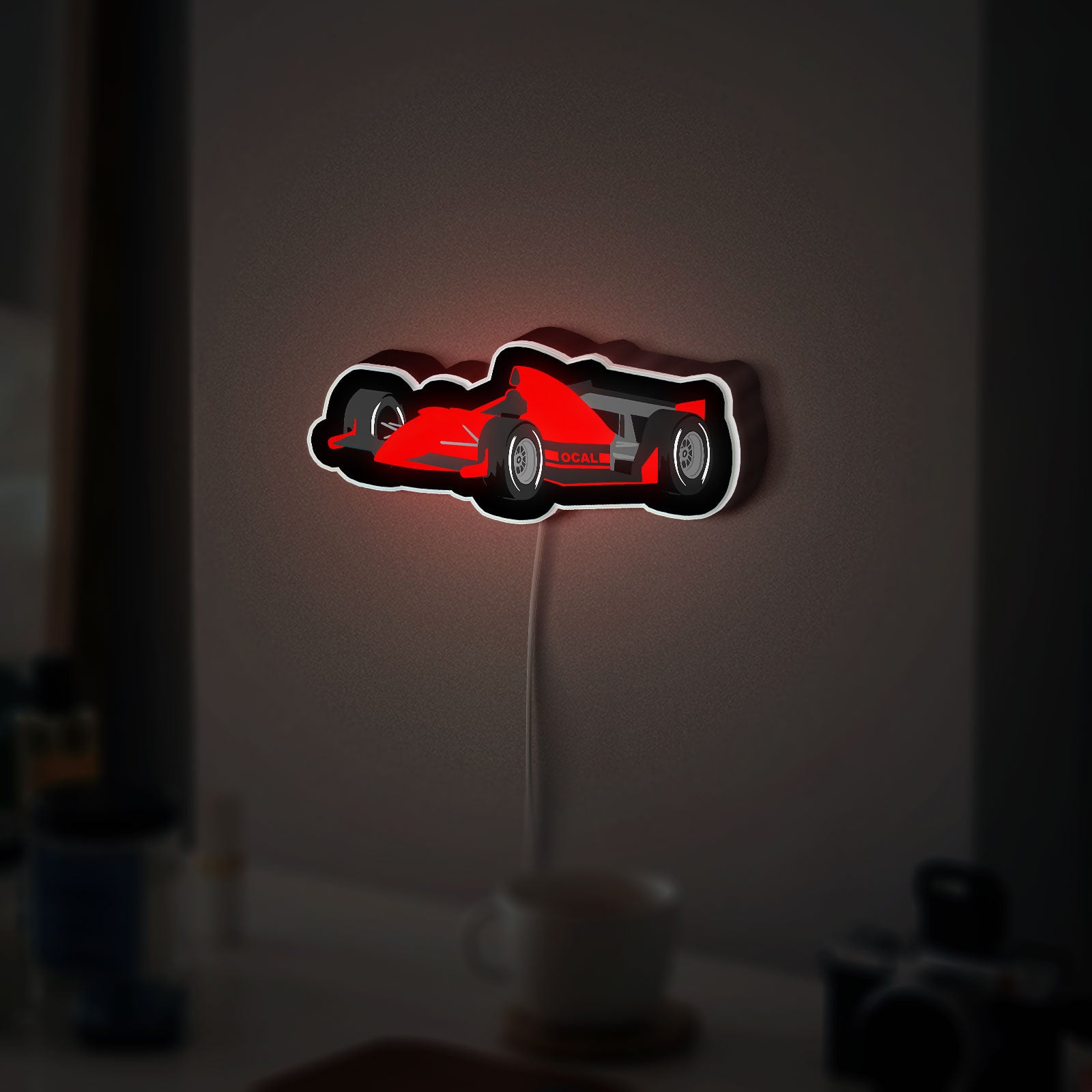 Formula 1 Racing 3D Light Box - F1 Car LED Night Light, Speed Themed Decor for Motorsport Fans & Auto Enthusiasts 