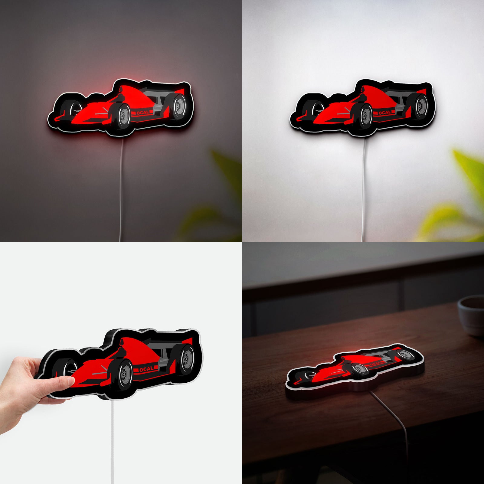 Formula 1 Racing 3D Light Box - F1 Car LED Night Light, Speed Themed Decor for Motorsport Fans & Auto Enthusiasts 