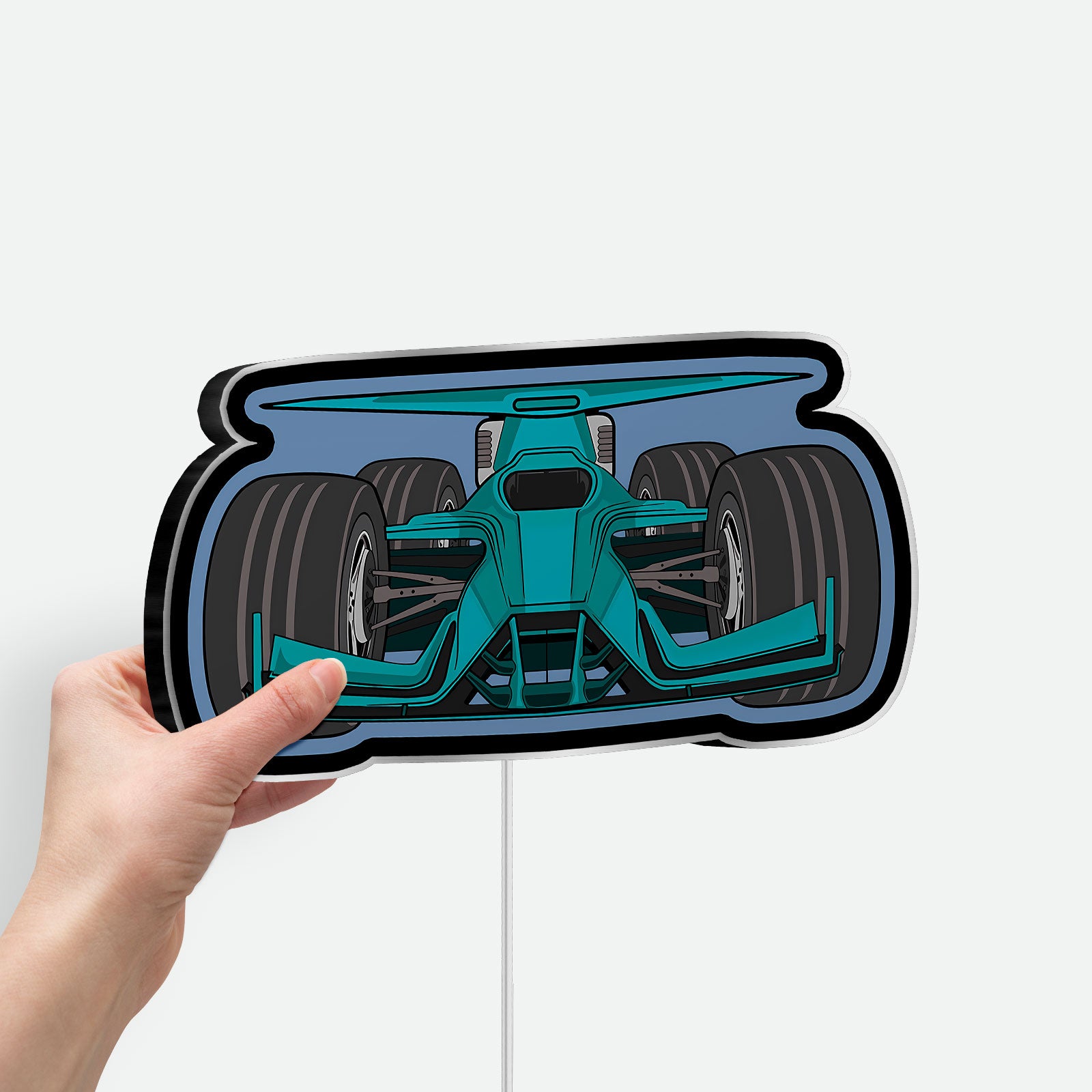 Formula 1 Racing 3D Light Box - Cartoon Race Car LED Night Light, Cool Wall Decor for Teens & Car Enthusiasts 