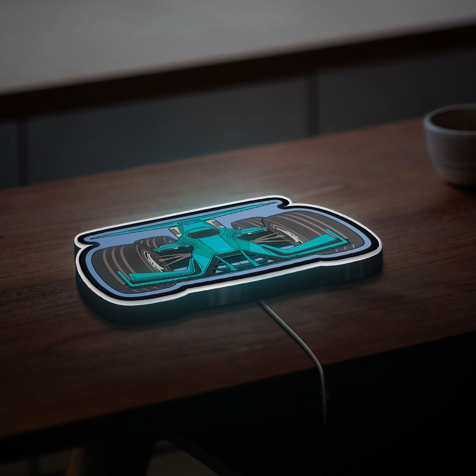Formula 1 Racing 3D Light Box - Cartoon Race Car LED Night Light, Cool Wall Decor for Teens & Car Enthusiasts 