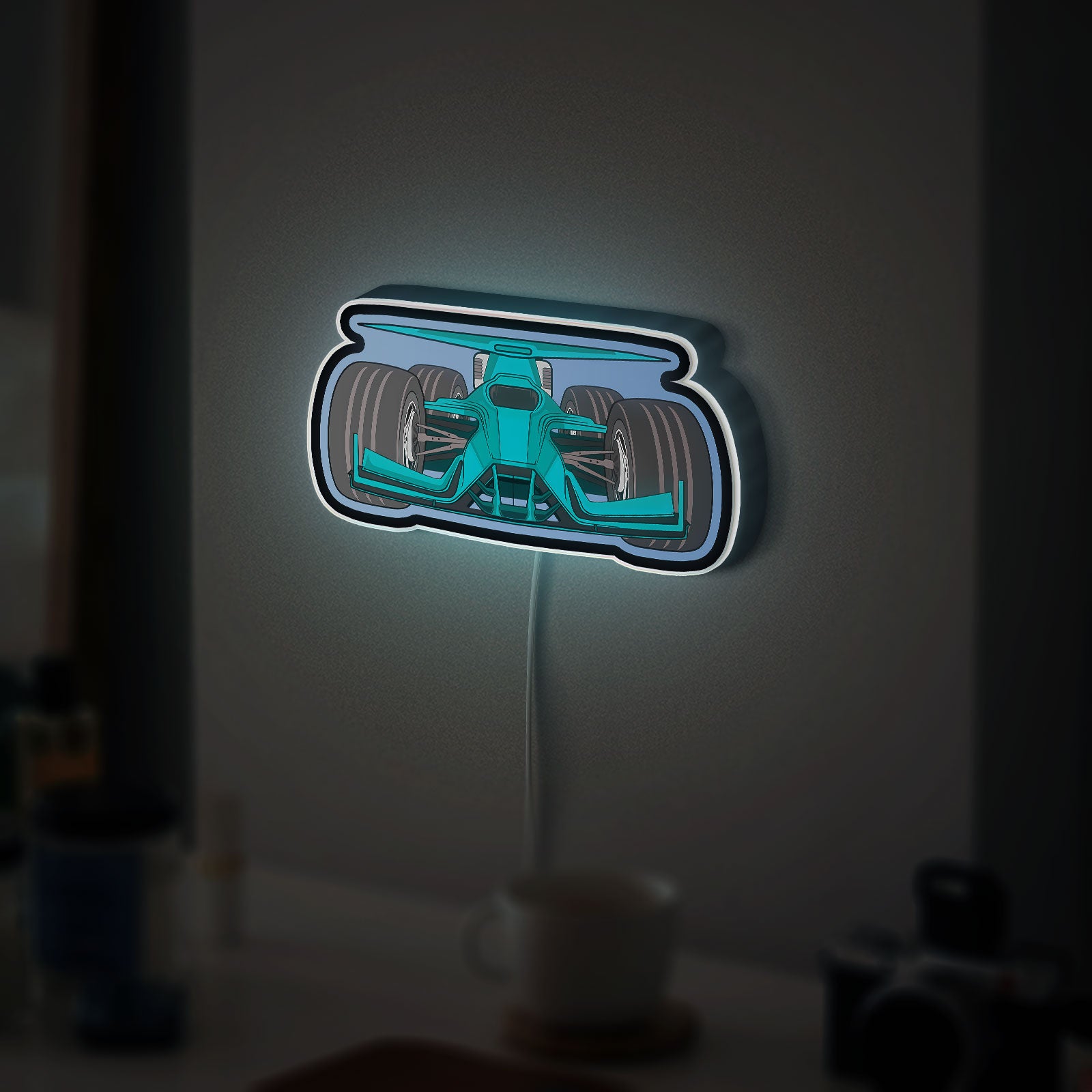Formula 1 Racing 3D Light Box - Cartoon Race Car LED Night Light, Cool Wall Decor for Teens & Car Enthusiasts 
