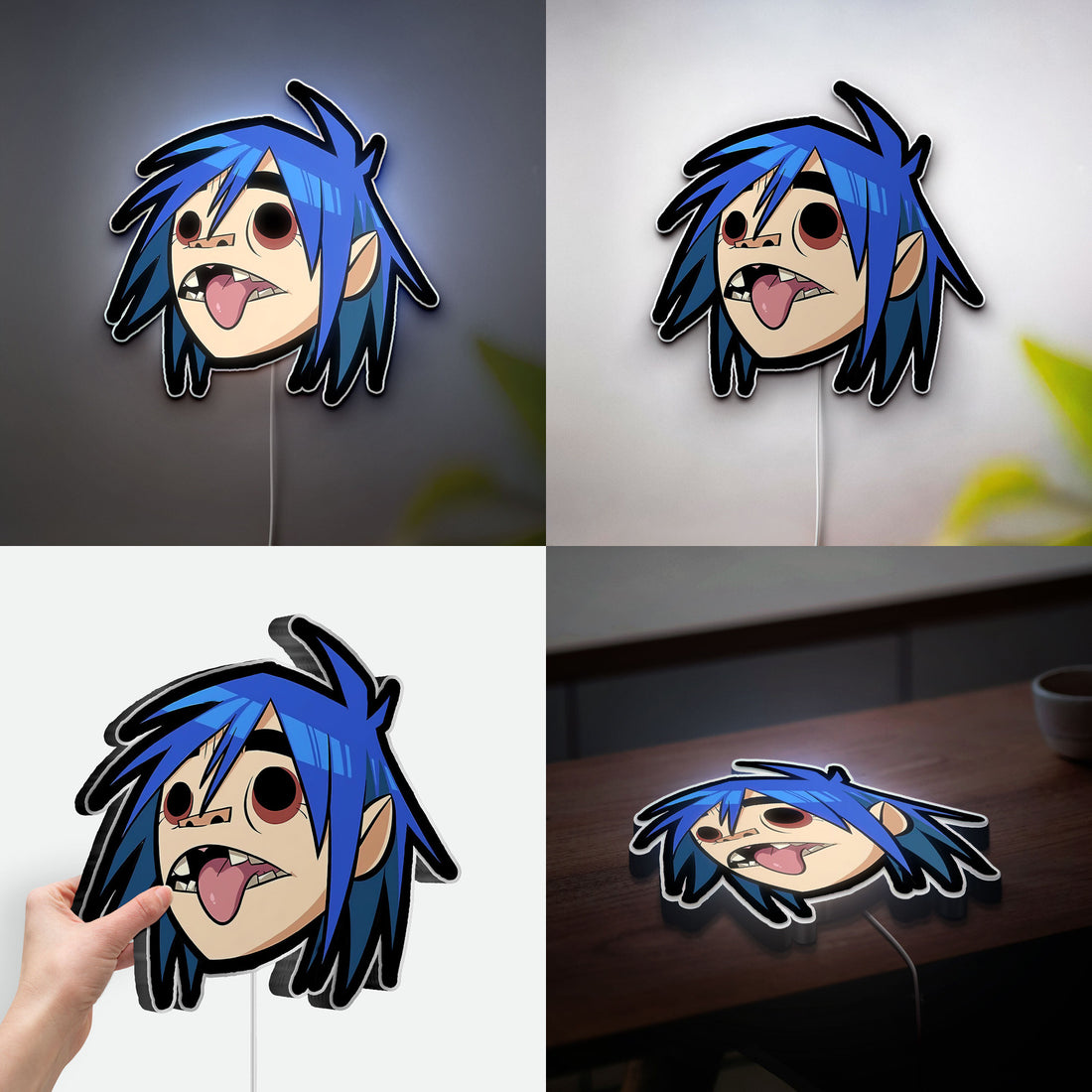 D Light Box - 2D Character LED Night Light, Cartoon Band Decor for Music Fans, Cool Gift for Gorillaz Collectors
