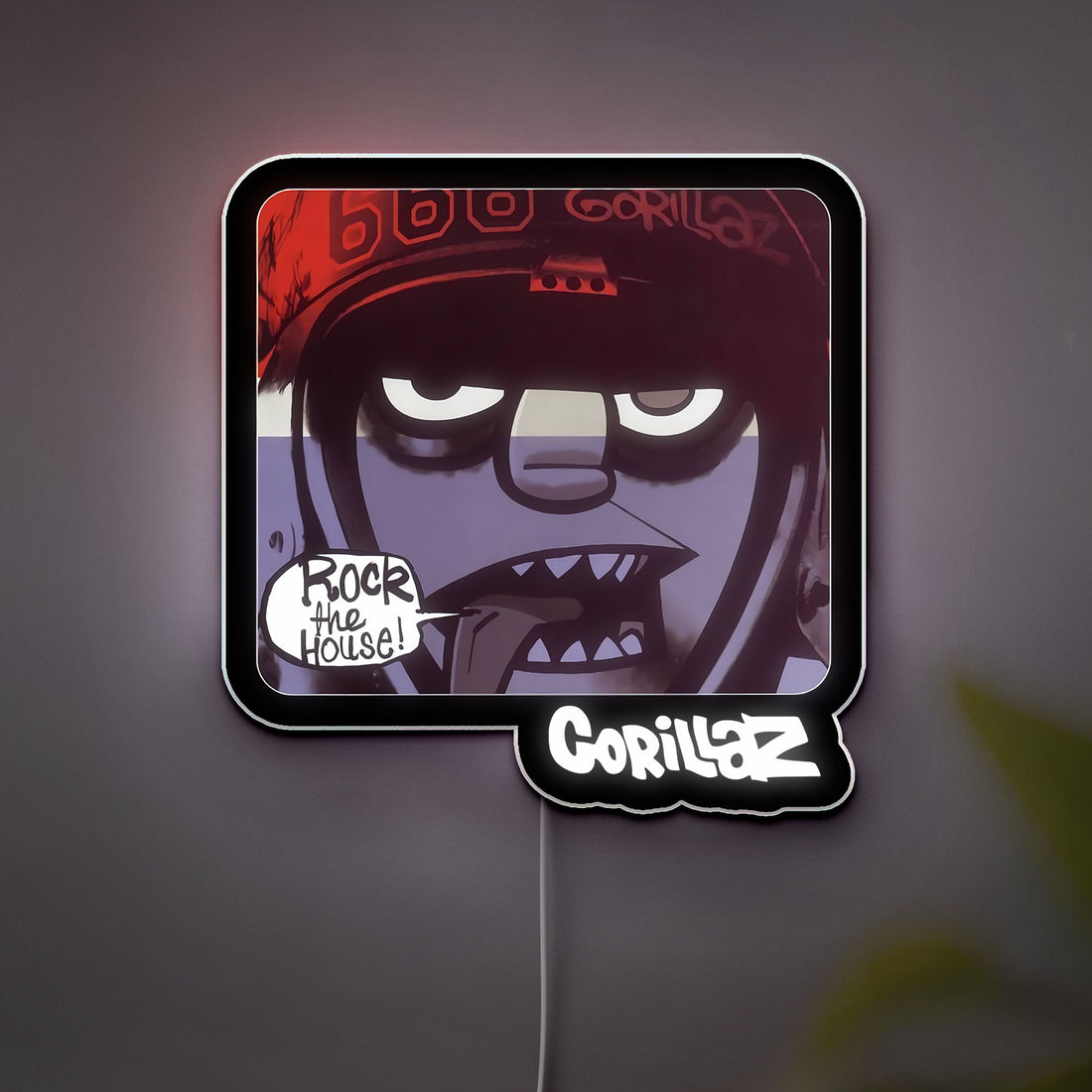 Gorillaz Rock the House 3D Light Box - Music Band LED Night Light, Cartoon Character Decor for Fans 