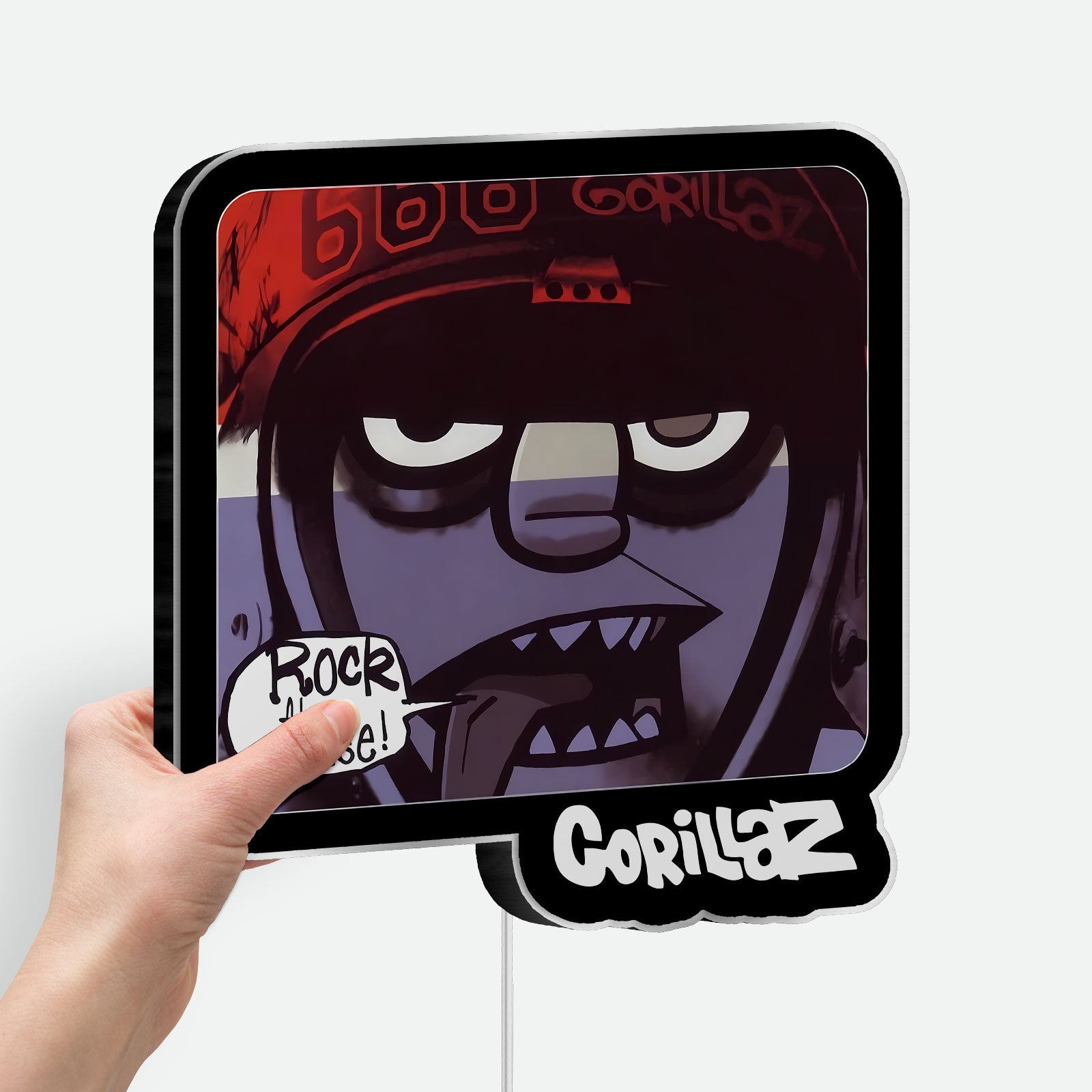 Gorillaz Rock the House 3D Light Box - Music Band LED Night Light, Cartoon Character Decor for Fans 